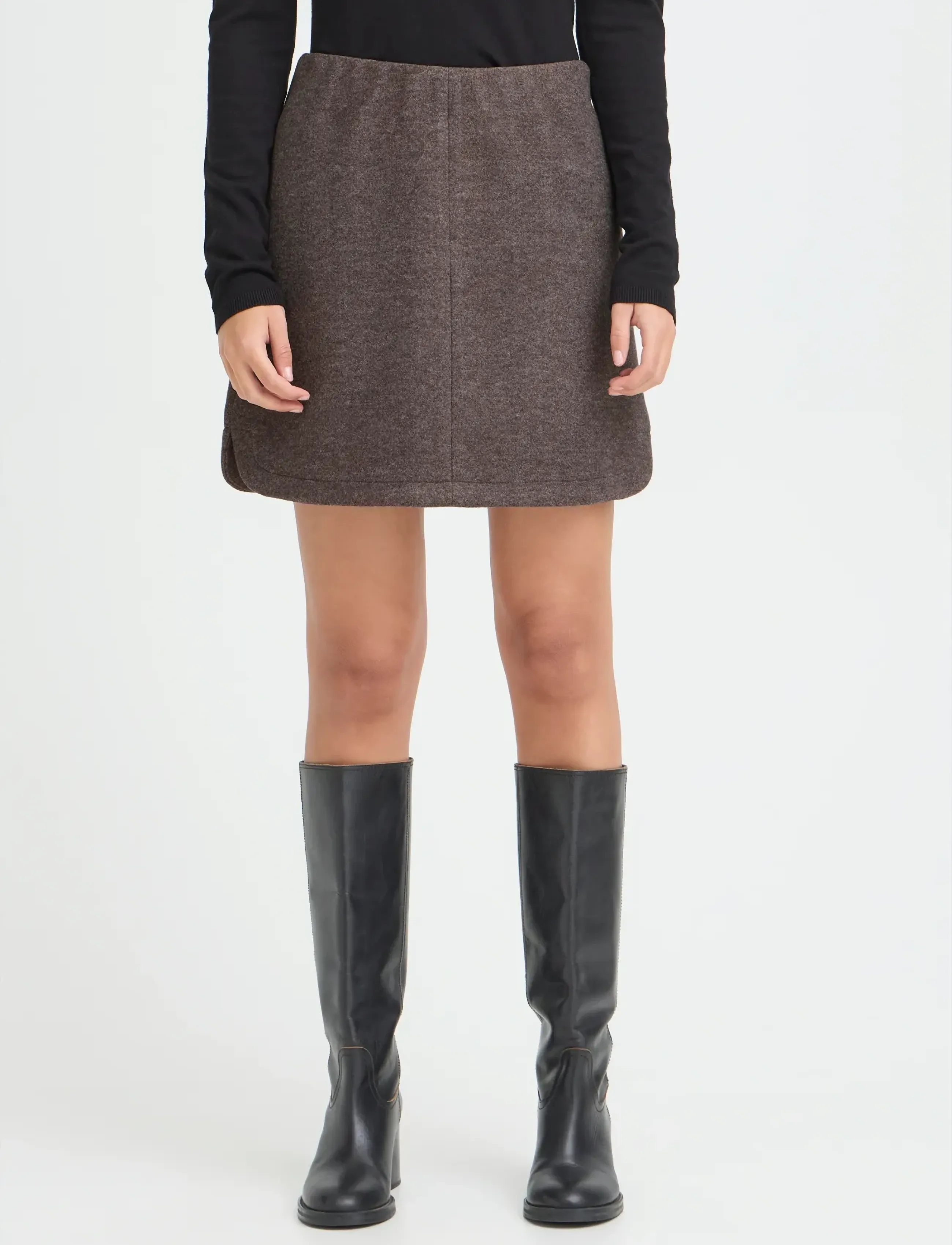 ICHI - IHWOOLY SK5 - short skirts - coffee bean melange - 3