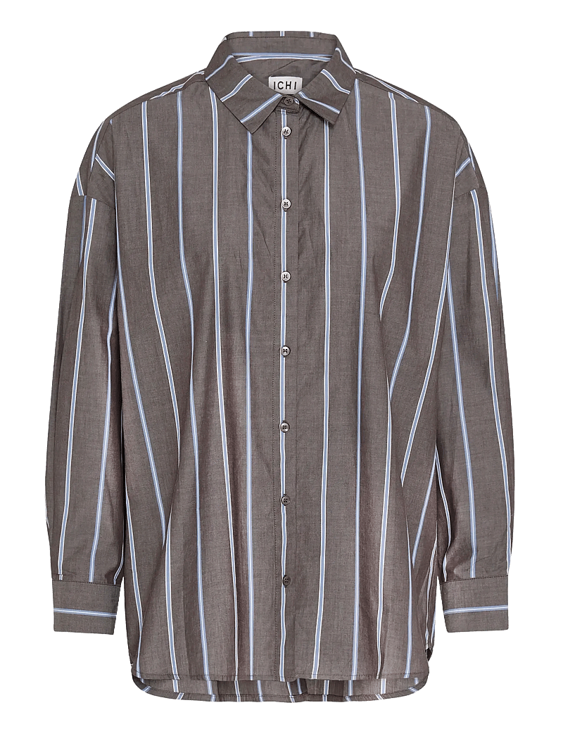 ICHI - IHSADIA SH2 - long-sleeved shirts - brown stripe - 1
