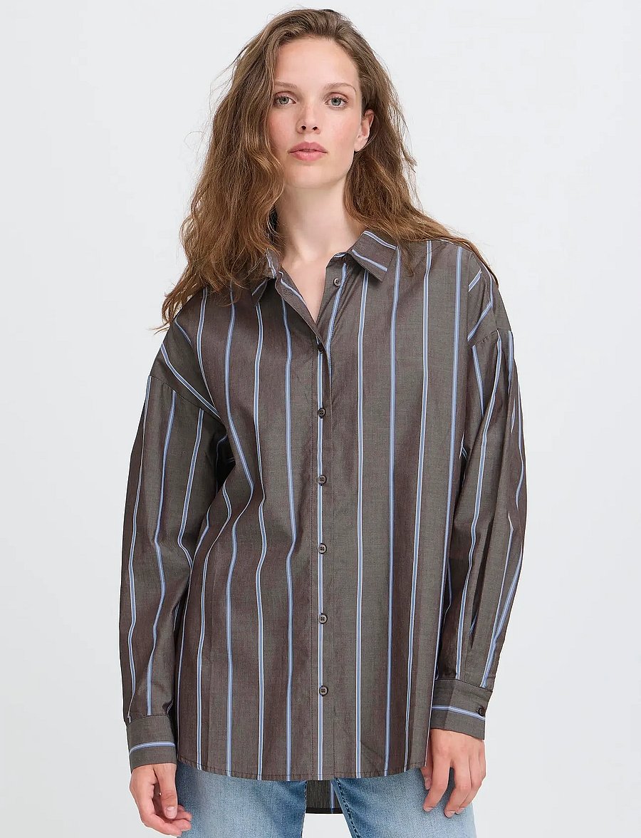 ICHI - IHSADIA SH2 - koszule z długimi rękawami - brown stripe - 4