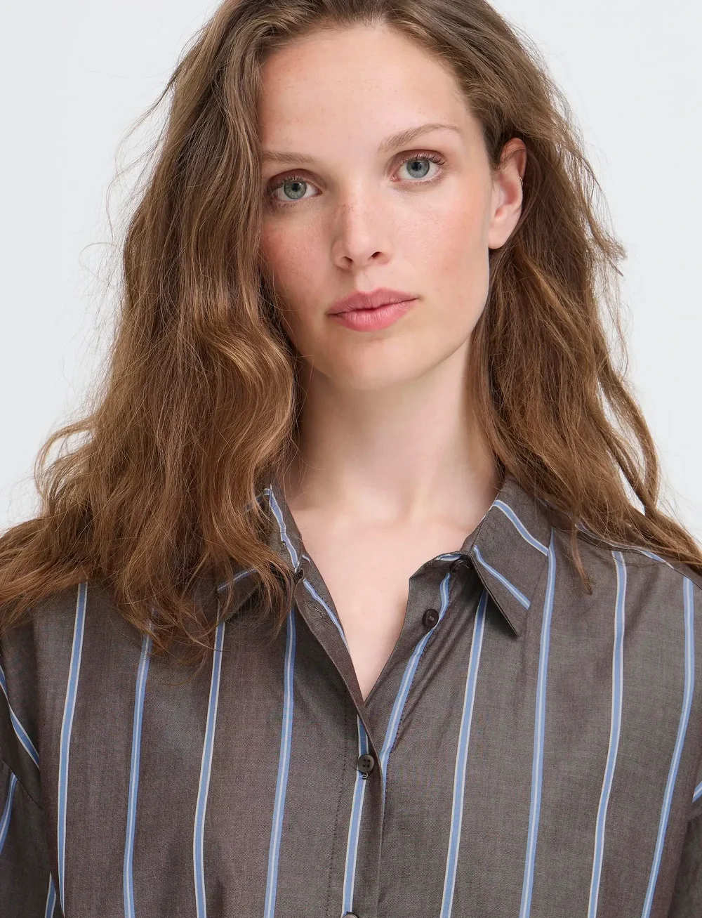 ICHI - IHSADIA SH2 - long-sleeved shirts - brown stripe - 5