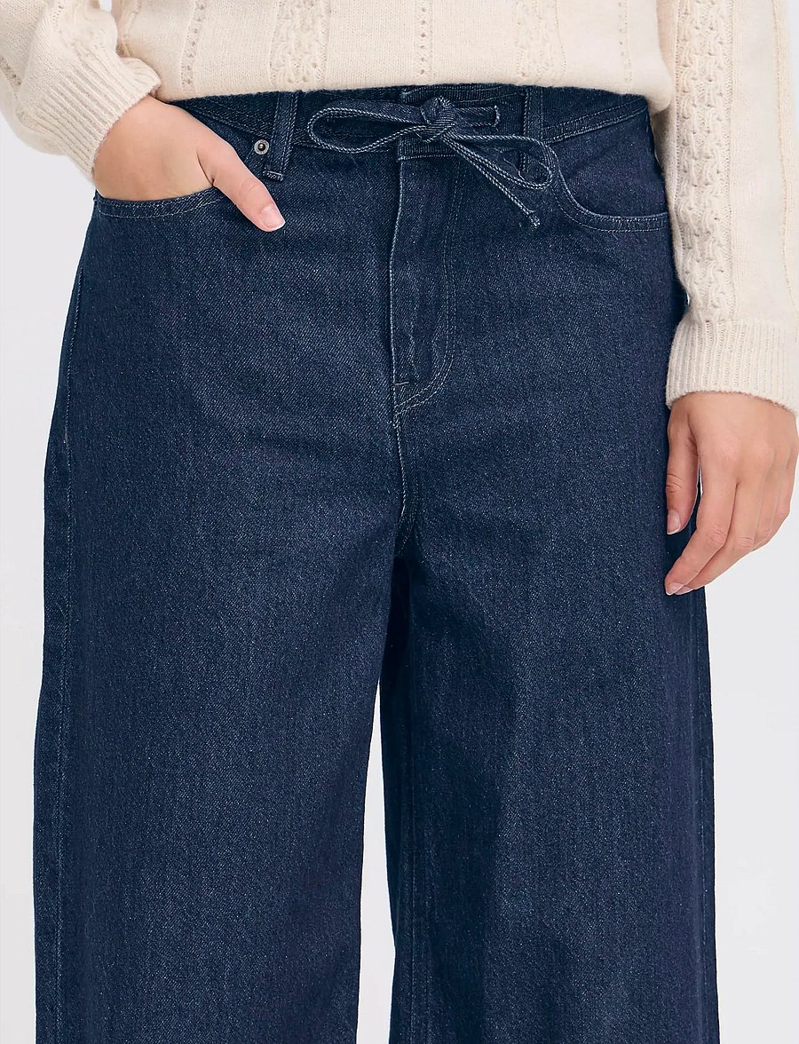 ICHI - IHBERISEL WIDE PA - hosen mit weitem bein - denim authentic blue - 0