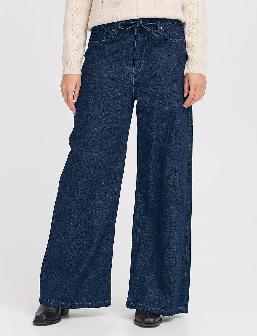 ICHI - IHBERISEL WIDE PA - hosen mit weitem bein - denim authentic blue - 4