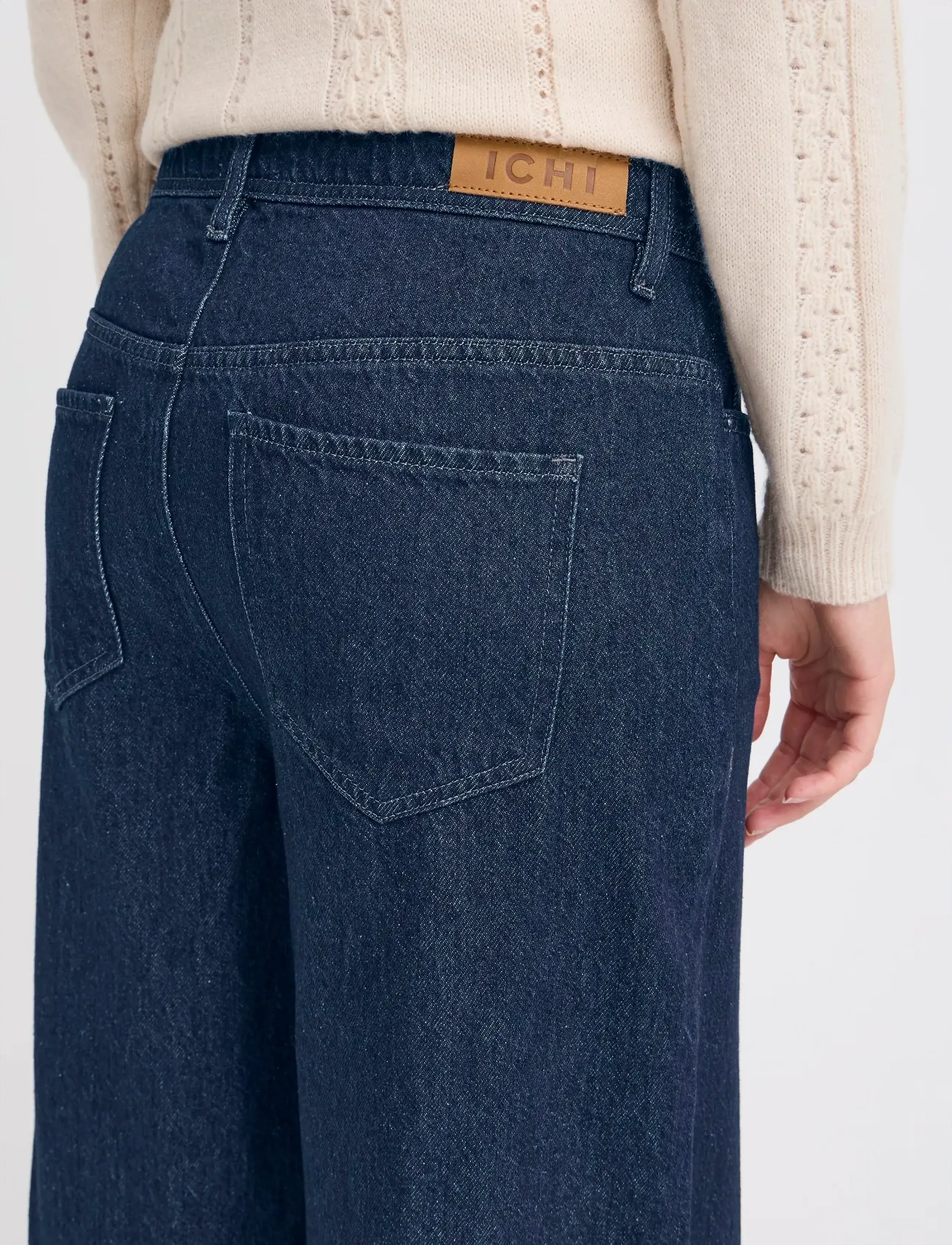 ICHI - IHBERISEL WIDE PA - hosen mit weitem bein - denim authentic blue - 5
