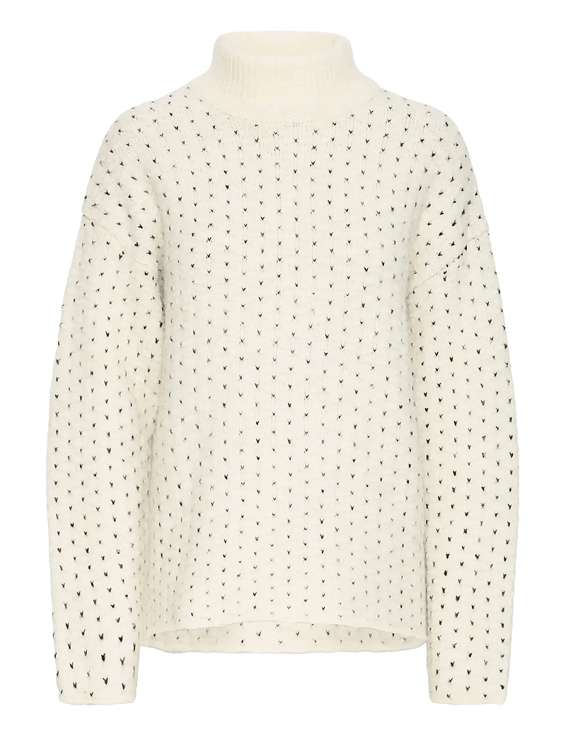 ICHI - IHKAMARA LS19 - striktrøjer - cloud dancer w black dot - 0