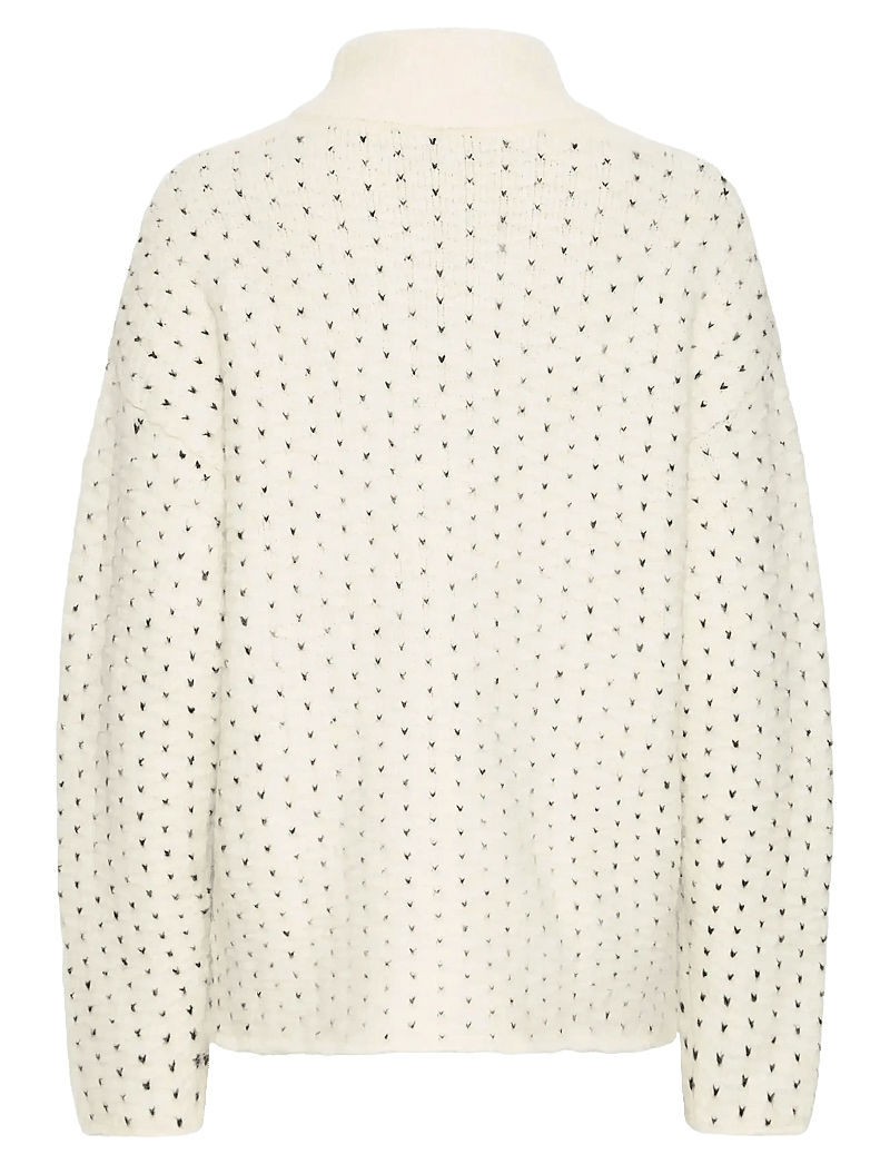 ICHI - IHKAMARA LS19 - striktrøjer - cloud dancer w black dot - 1