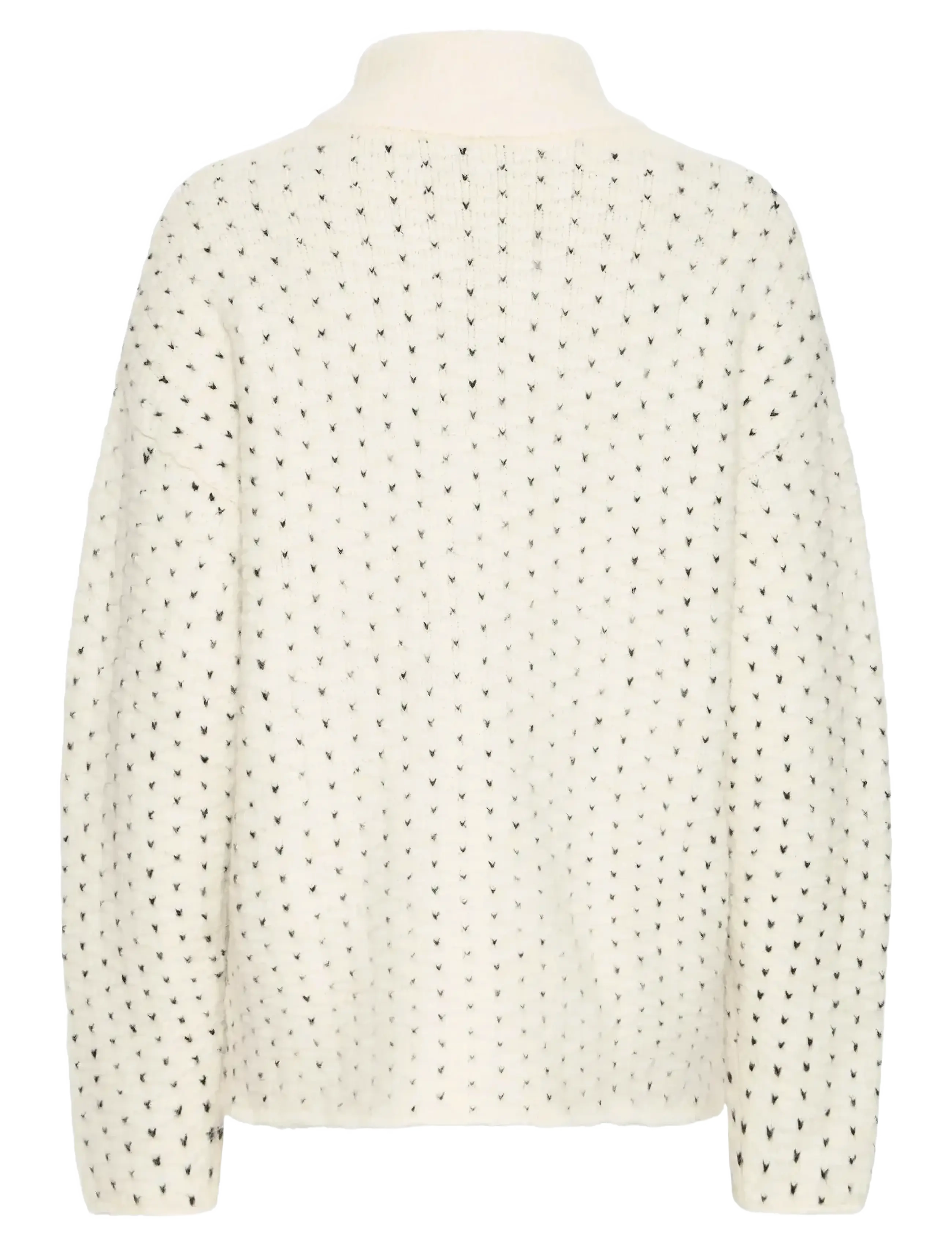 ICHI - IHKAMARA LS19 - pullover - cloud dancer w black dot - 1