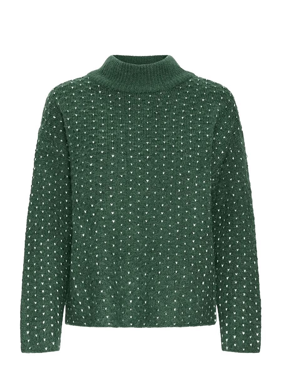 ICHI - IHKAMARA LS19 - pullover - pineneedle w white dot - 0
