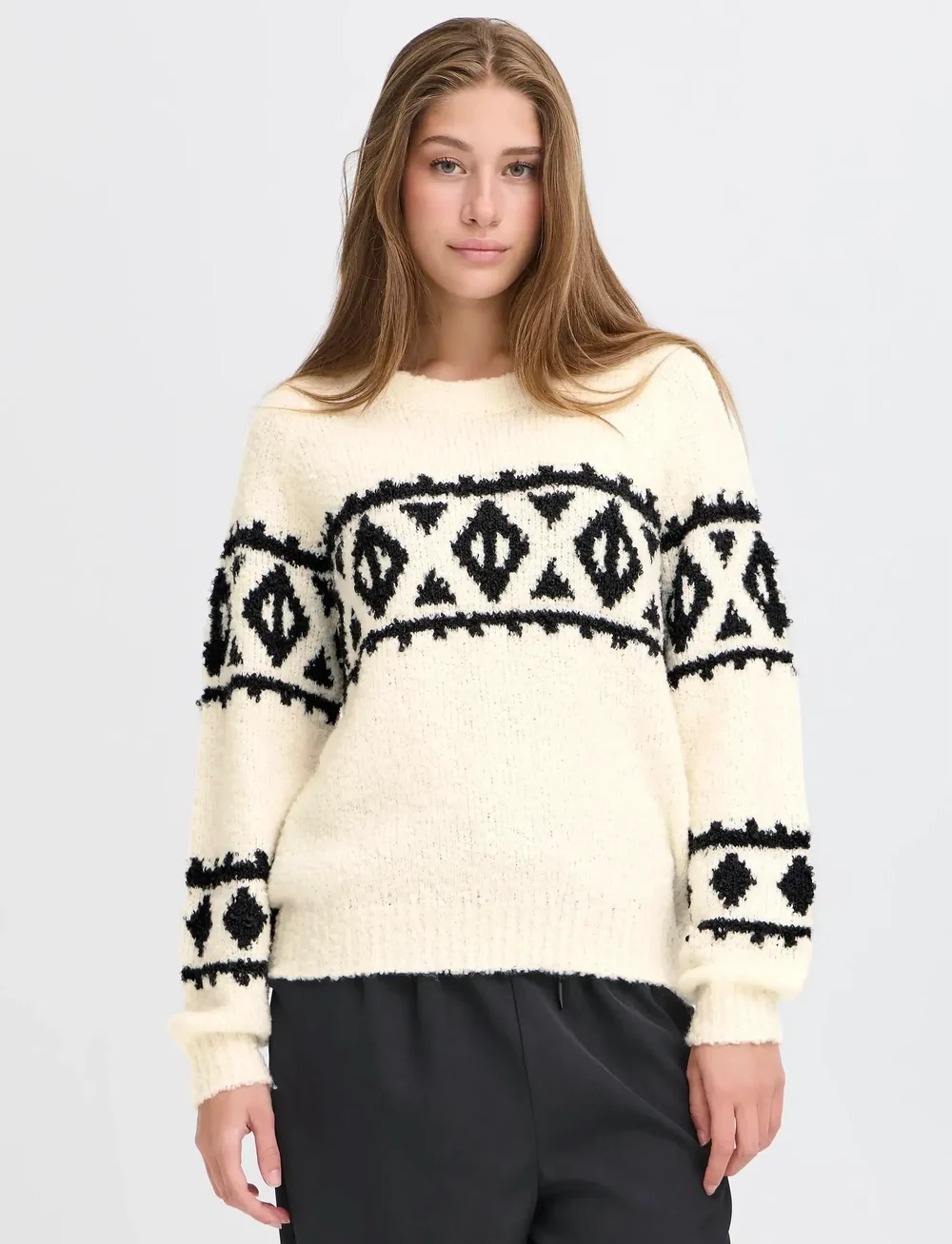 ICHI - IHCARANI LS - striktrøjer - birch - 3