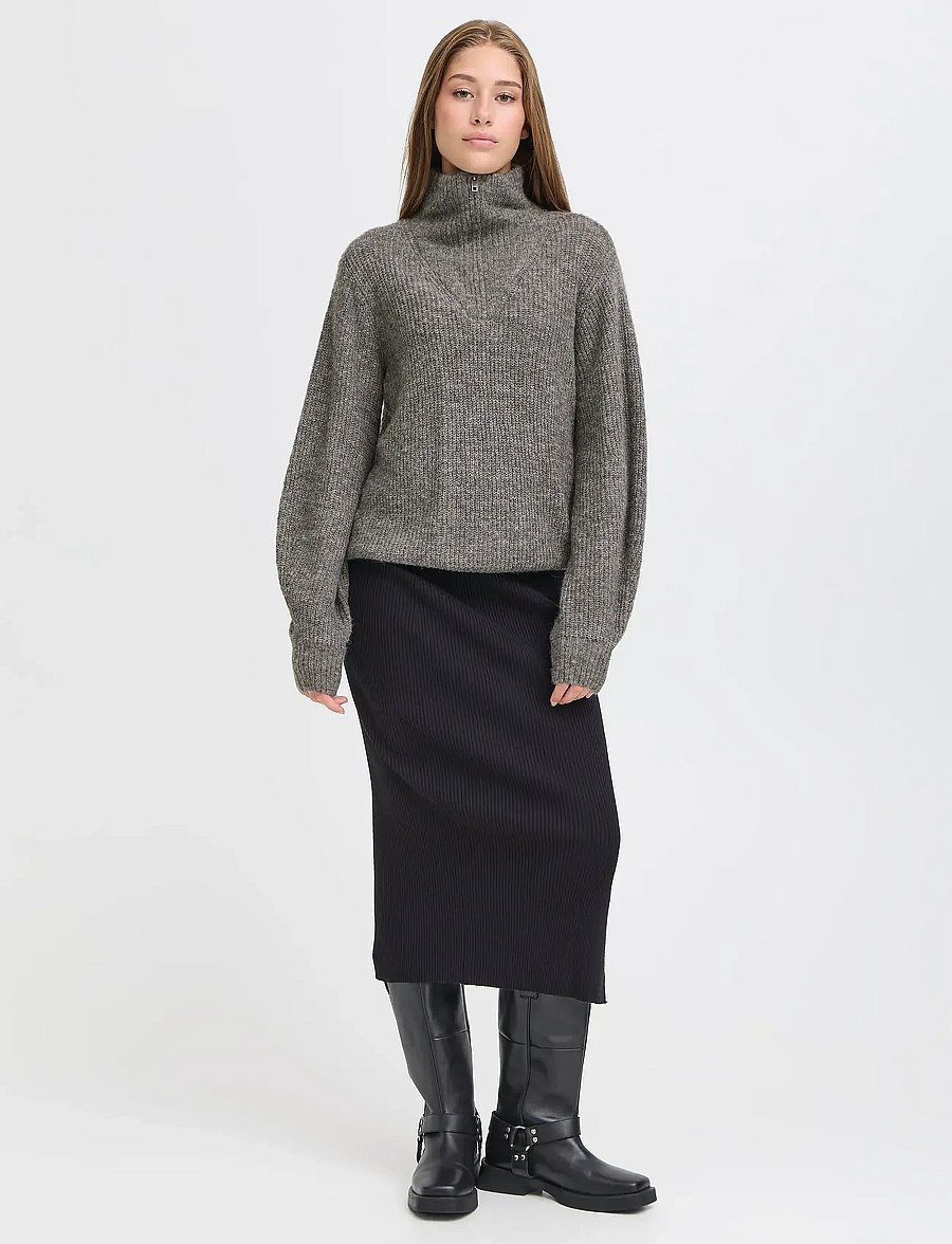 ICHI - IHKAMARA LS21 - striktrøjer - dark grey melange - 0