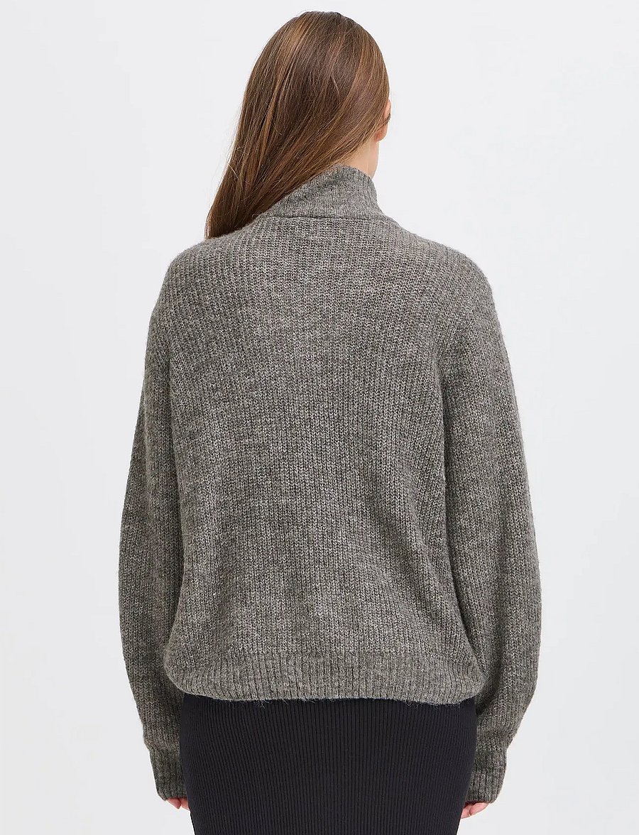 ICHI - IHKAMARA LS21 - striktrøjer - dark grey melange - 3