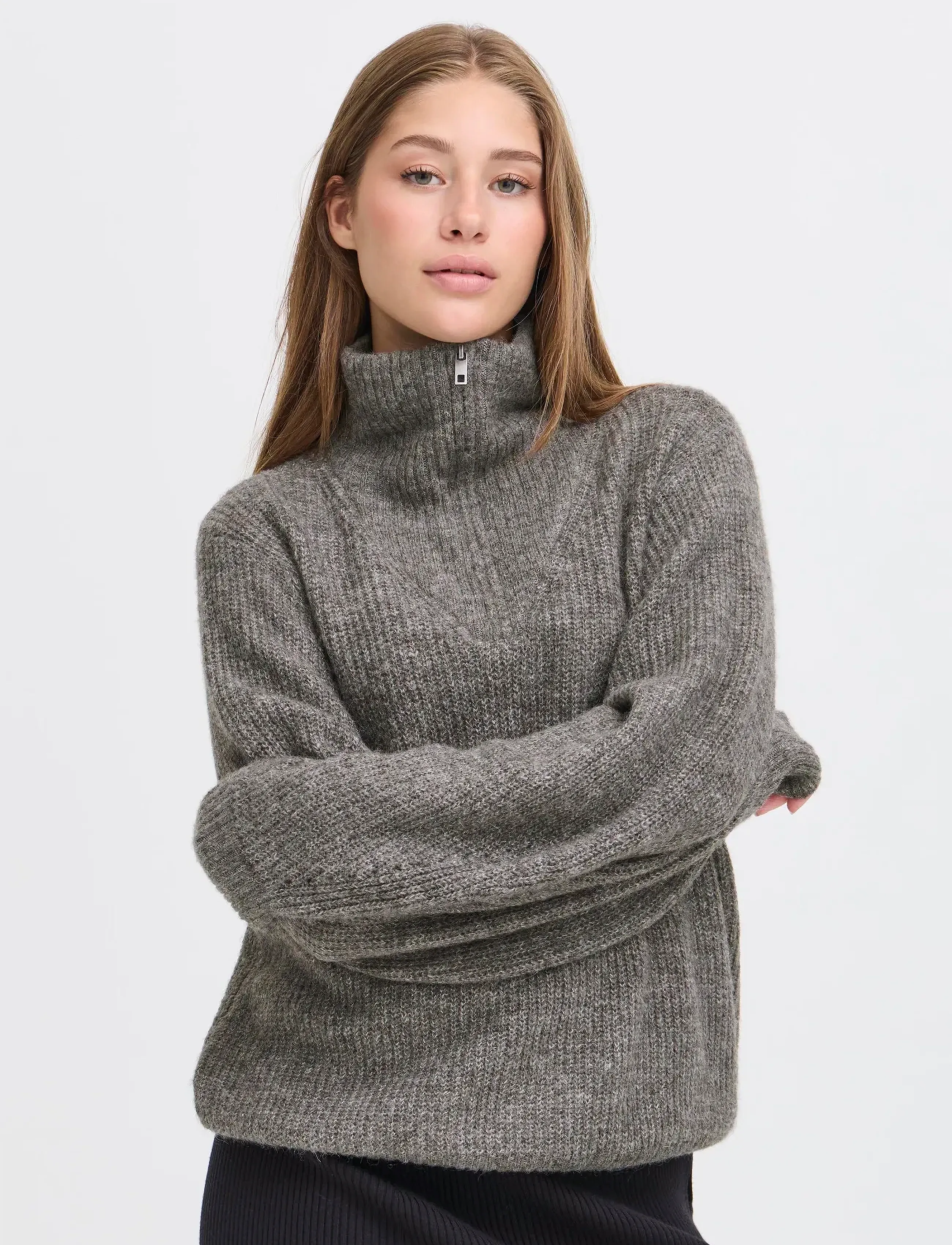 ICHI - IHKAMARA LS21 - pullover - dark grey melange - 4