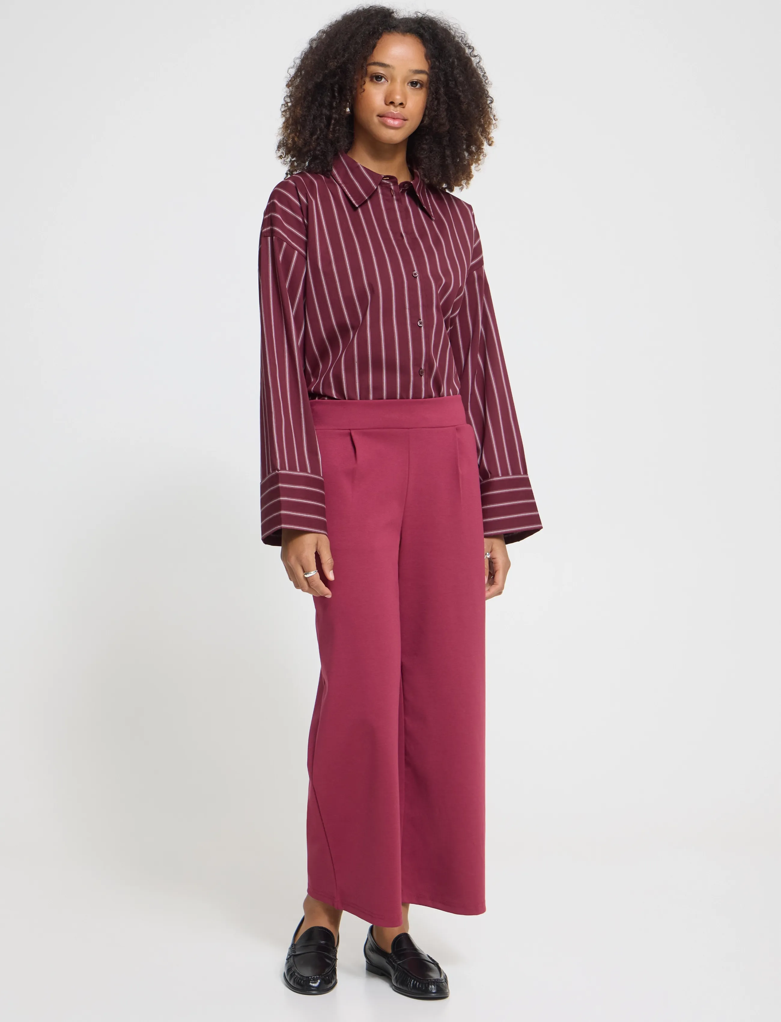ICHI IHLULAO SH - ICHI - LULAO STRIPE / burgundy