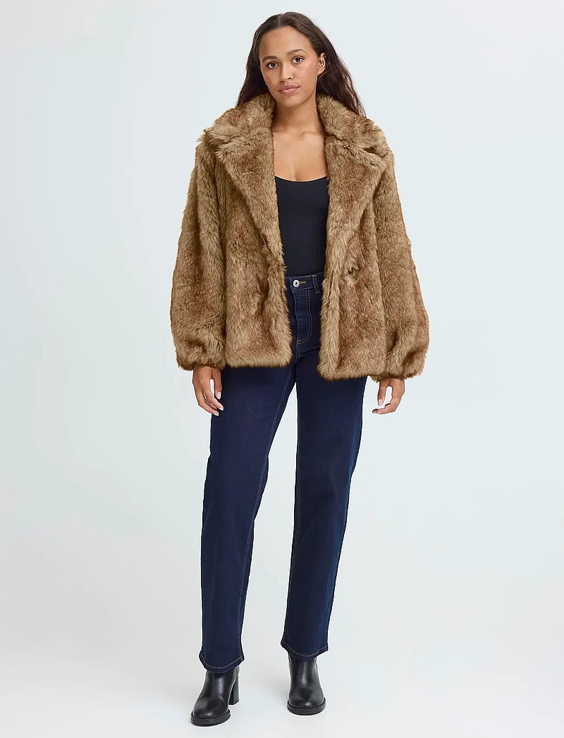 ICHI - IHFAZOCA JA - faux fur jakker - fury brown melange - 0