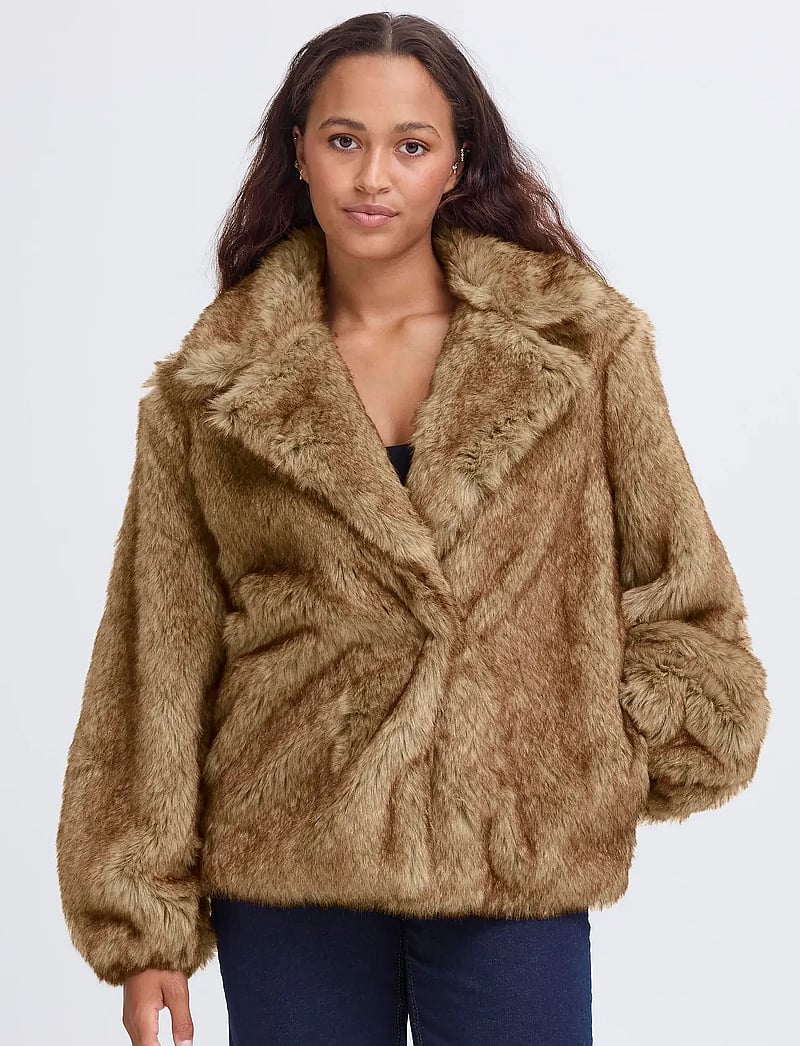 ICHI - IHFAZOCA JA - faux fur jakker - fury brown melange - 4