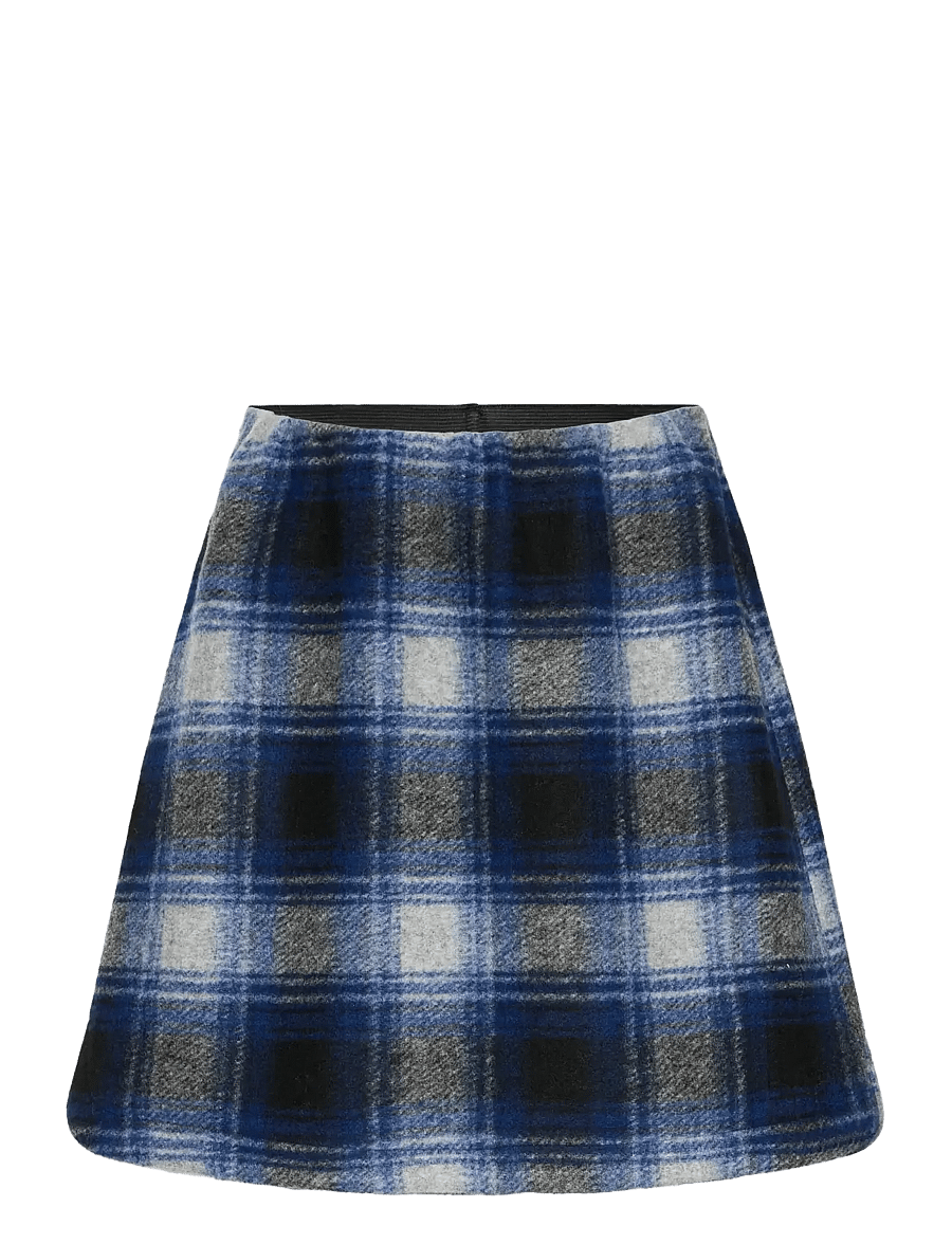 ICHI - IHWOOLY CHECK - short skirts - navy peony check - 1