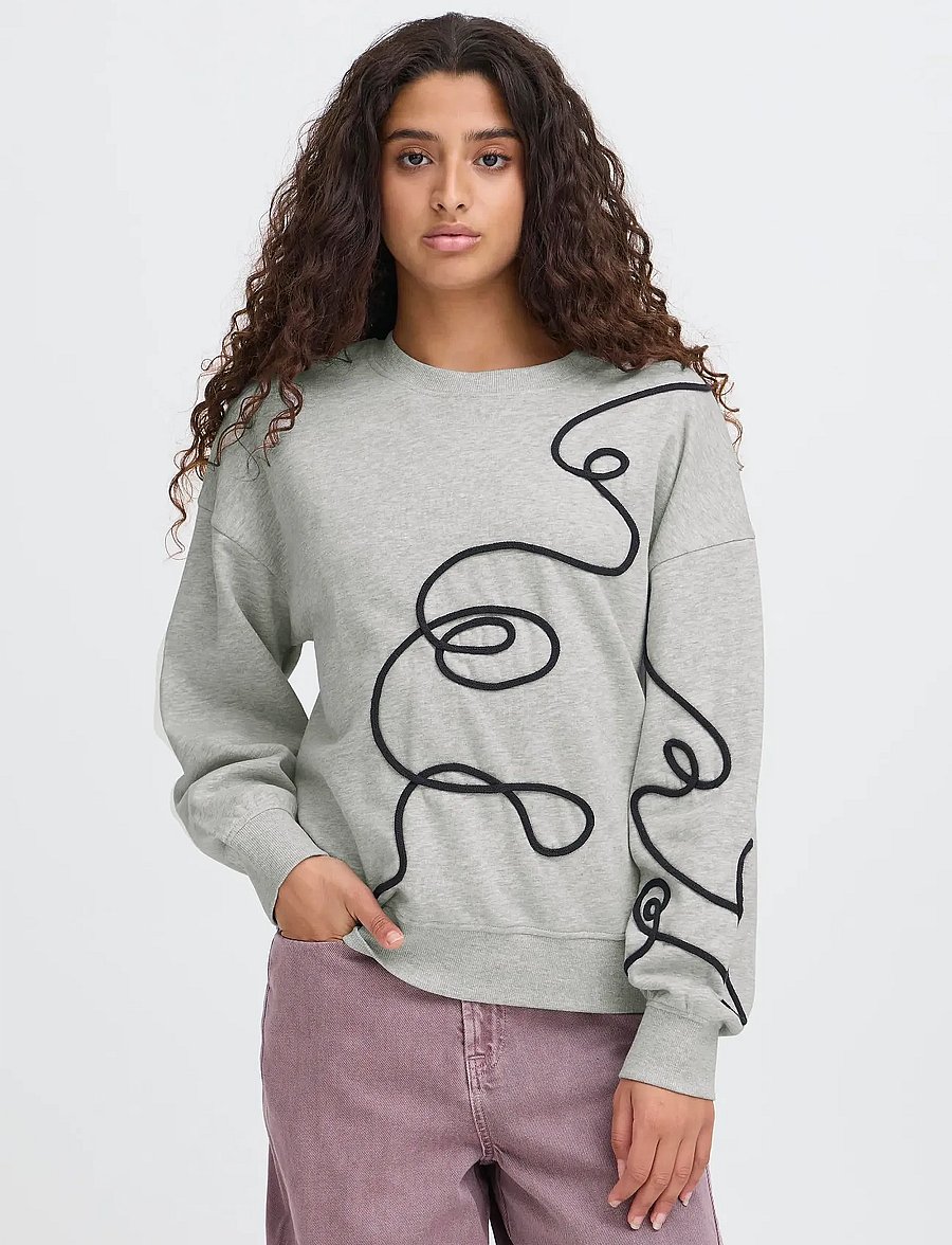 ICHI - IHKASURA SW2 - sweatshirts - grey mlg / black - 3