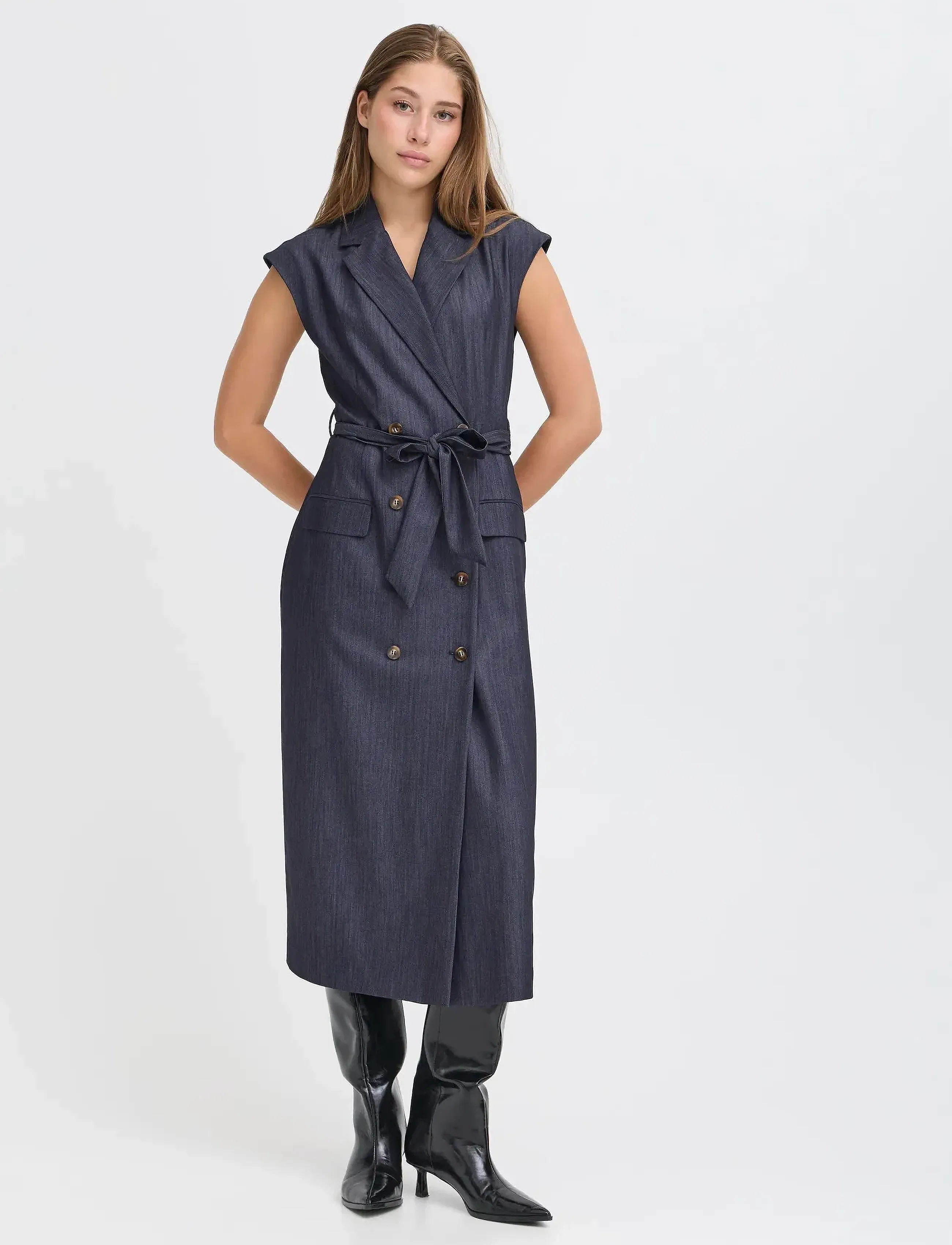 ICHI - IHJUMI DR - kleitas ar pārlikumu - dark blue - 4