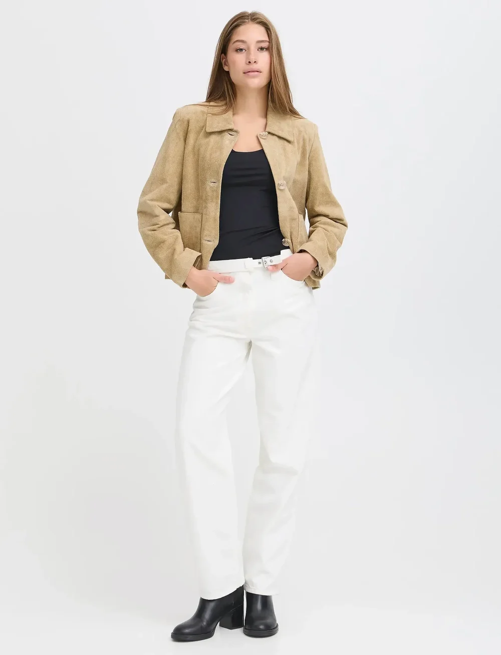 ICHI - IHBALA PA - straight jeans - blanc de blanc - 0