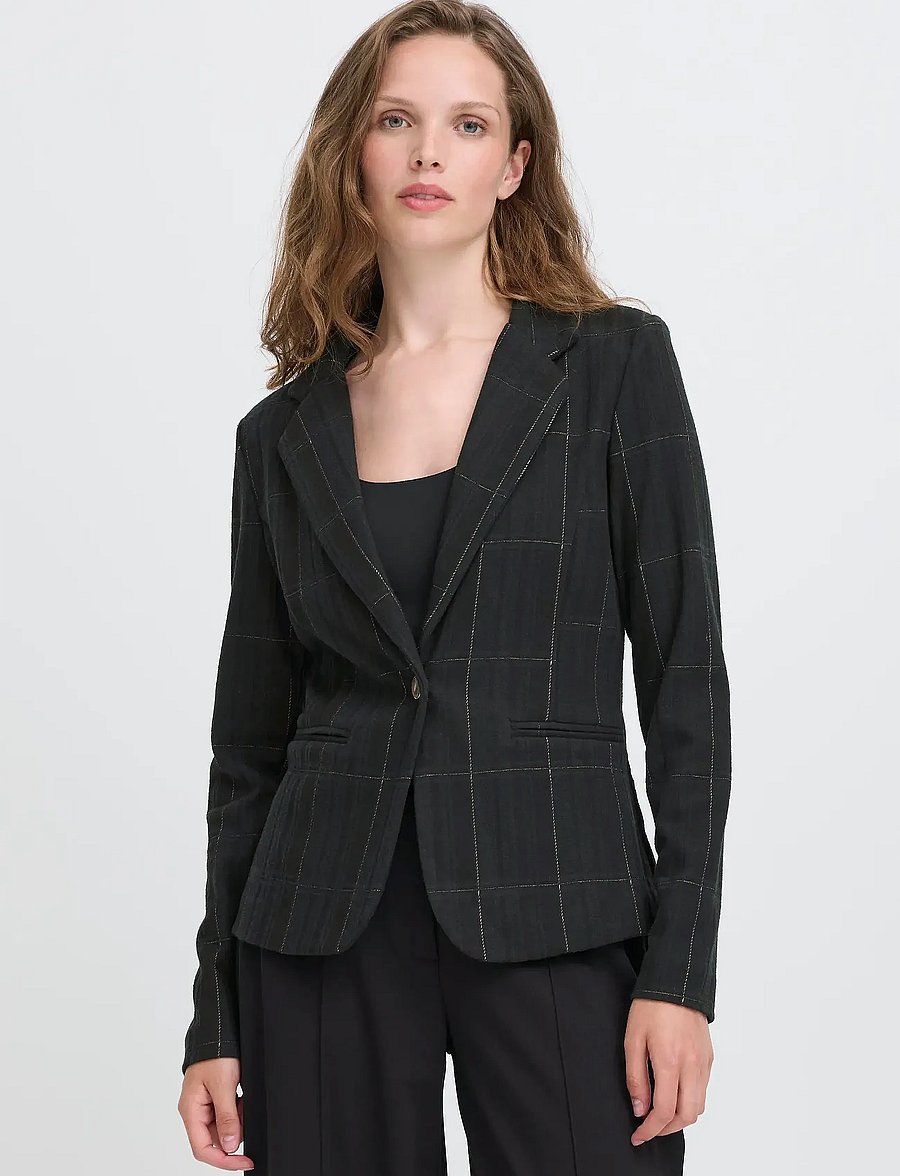 ICHI - IHKATE WOOLLEY BL2 - enkeltradede blazere - black/green check - 3