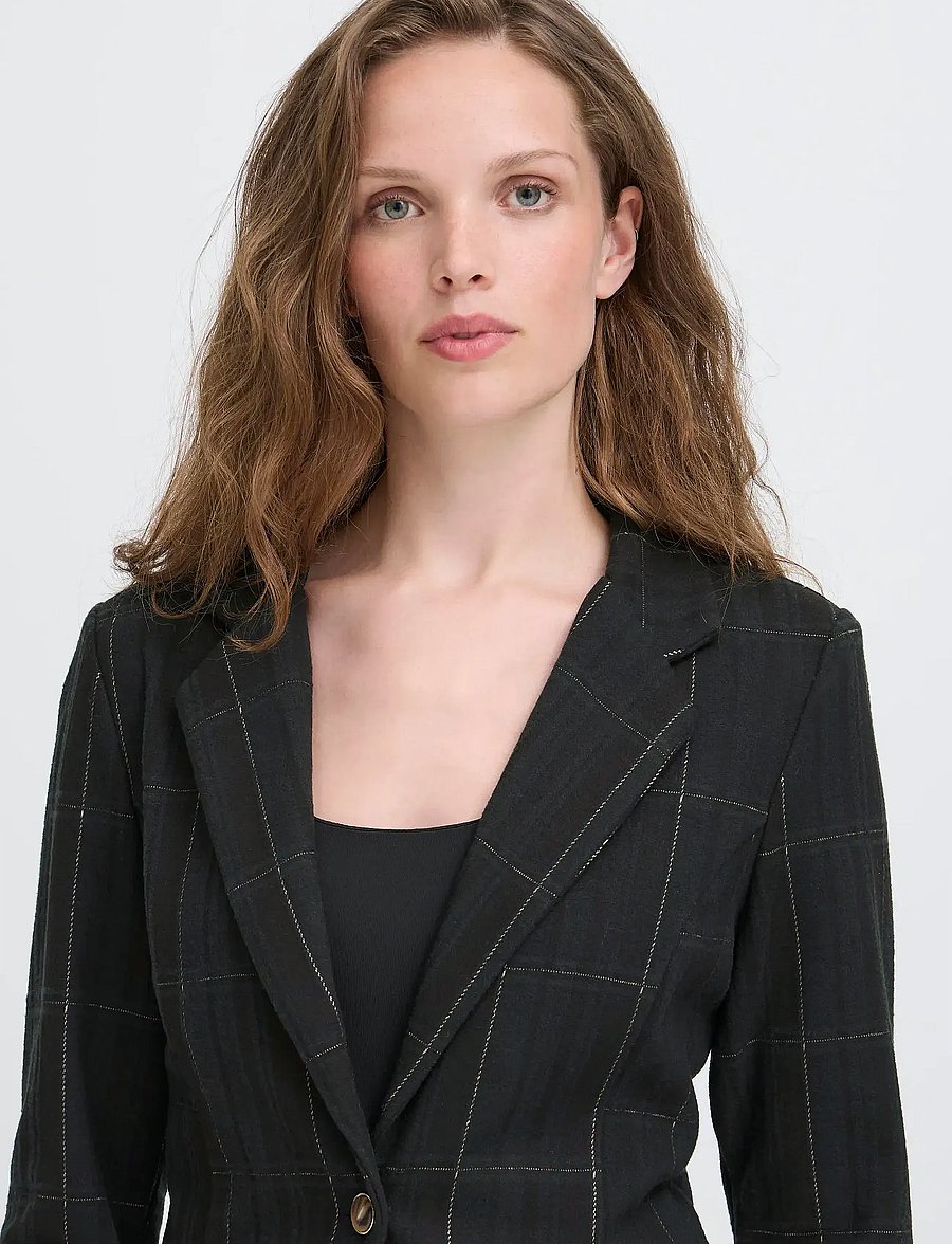 ICHI - IHKATE WOOLLEY BL2 - enkeltradede blazere - black/green check - 5