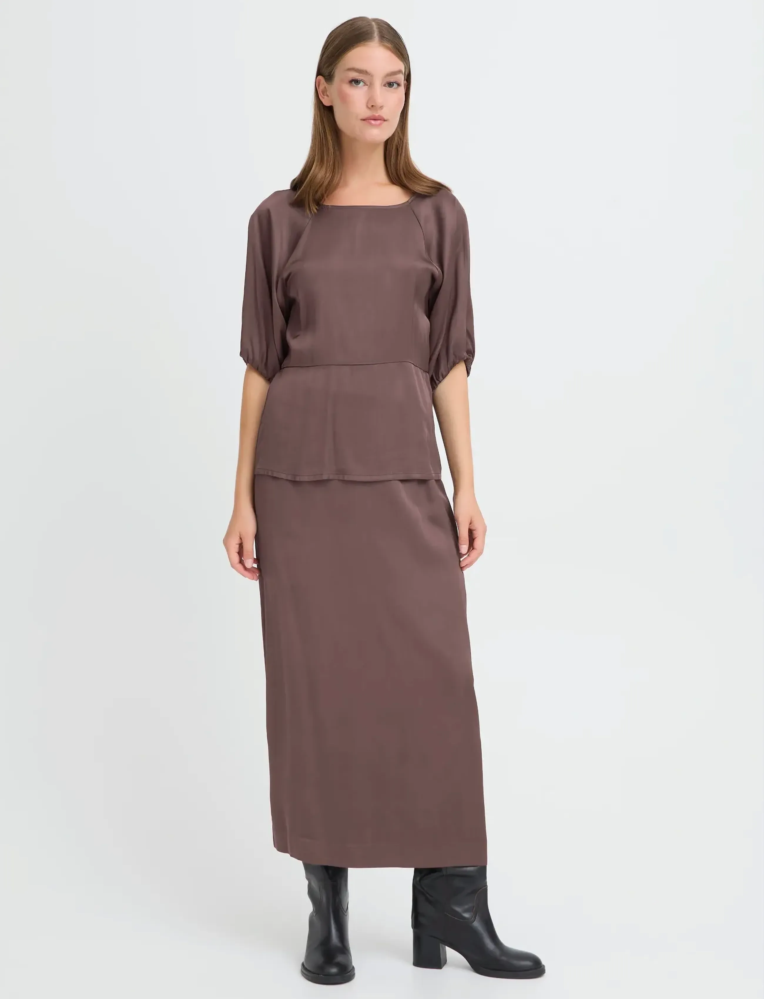 ICHI IHZILNA SK - Maxikjolar - SHALE / brown