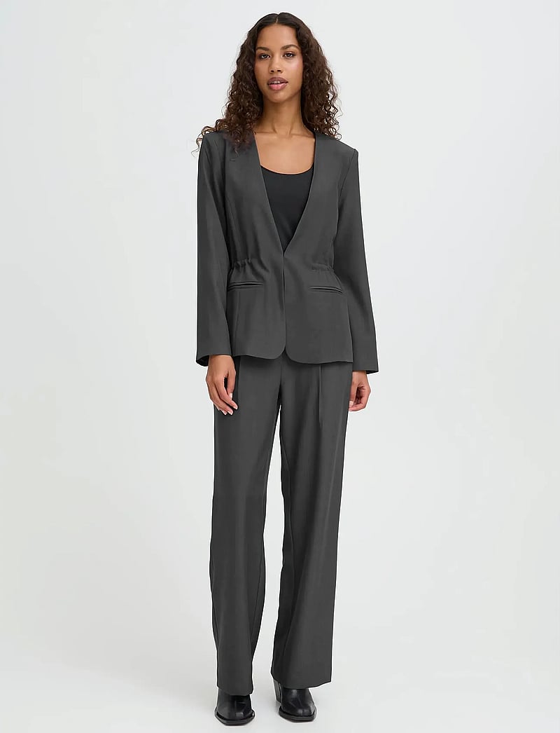 ICHI - IHFAVA BL - einreihige blazer - dark grey melange - 0