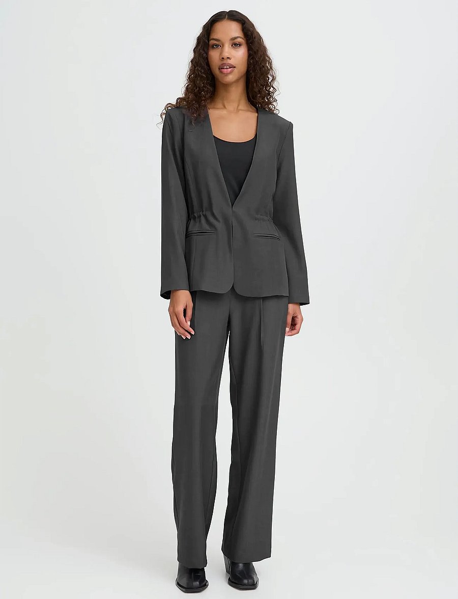 ICHI - IHFAVA BL - einreihige blazer - dark grey melange - 0