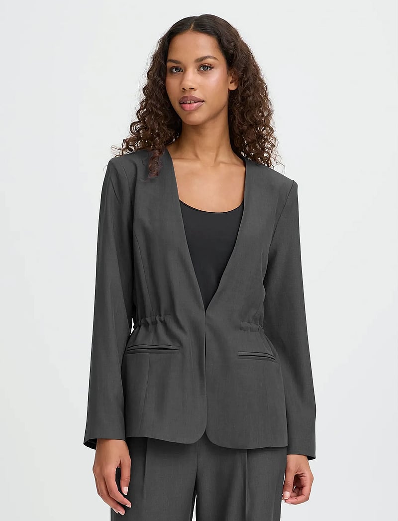 ICHI - IHFAVA BL - einreihige blazer - dark grey melange - 3