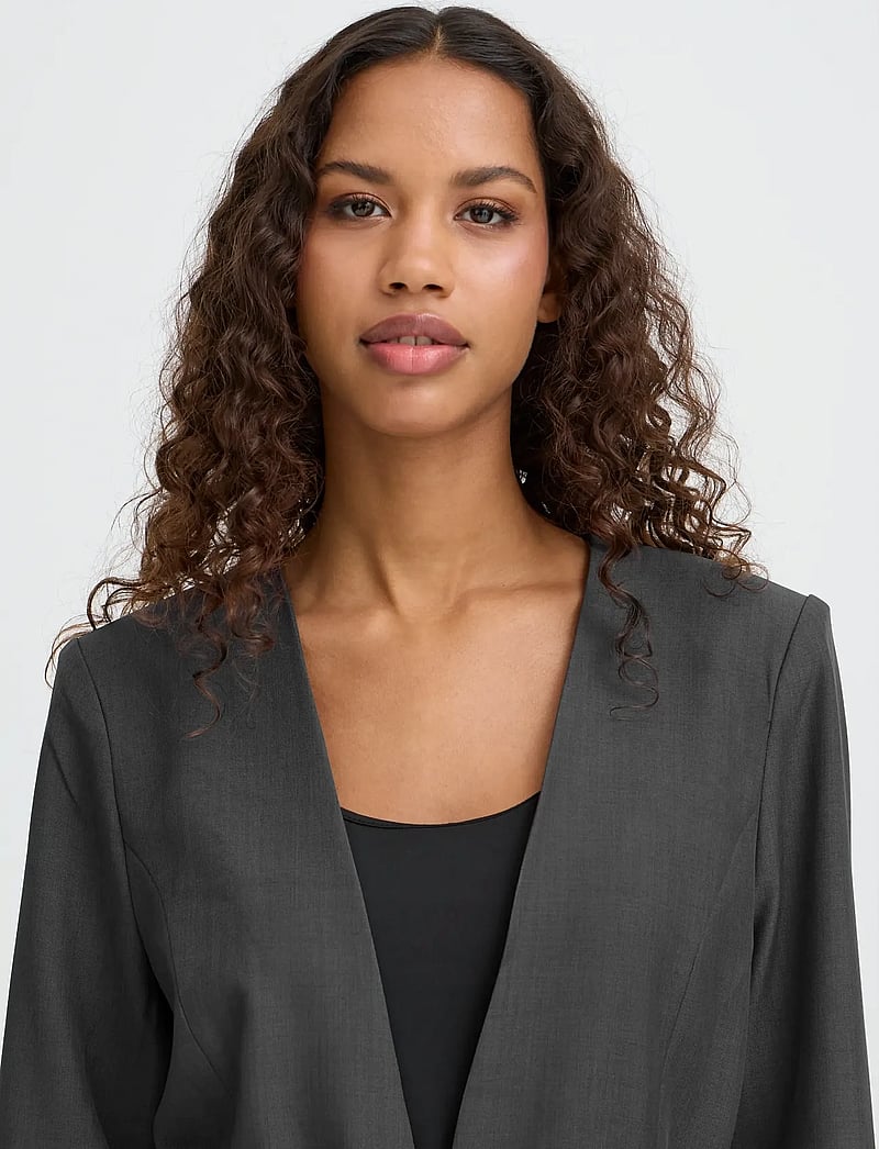 ICHI - IHFAVA BL - einreihige blazer - dark grey melange - 5