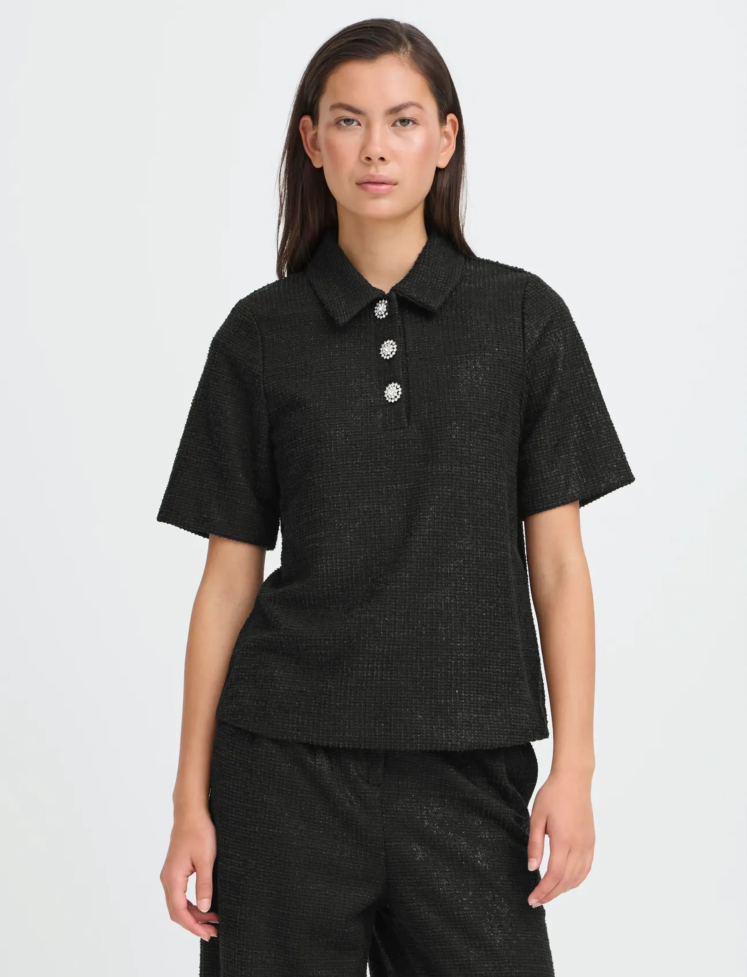 ICHI - IHKATE GLEAM SS - t-shirts - black - 4