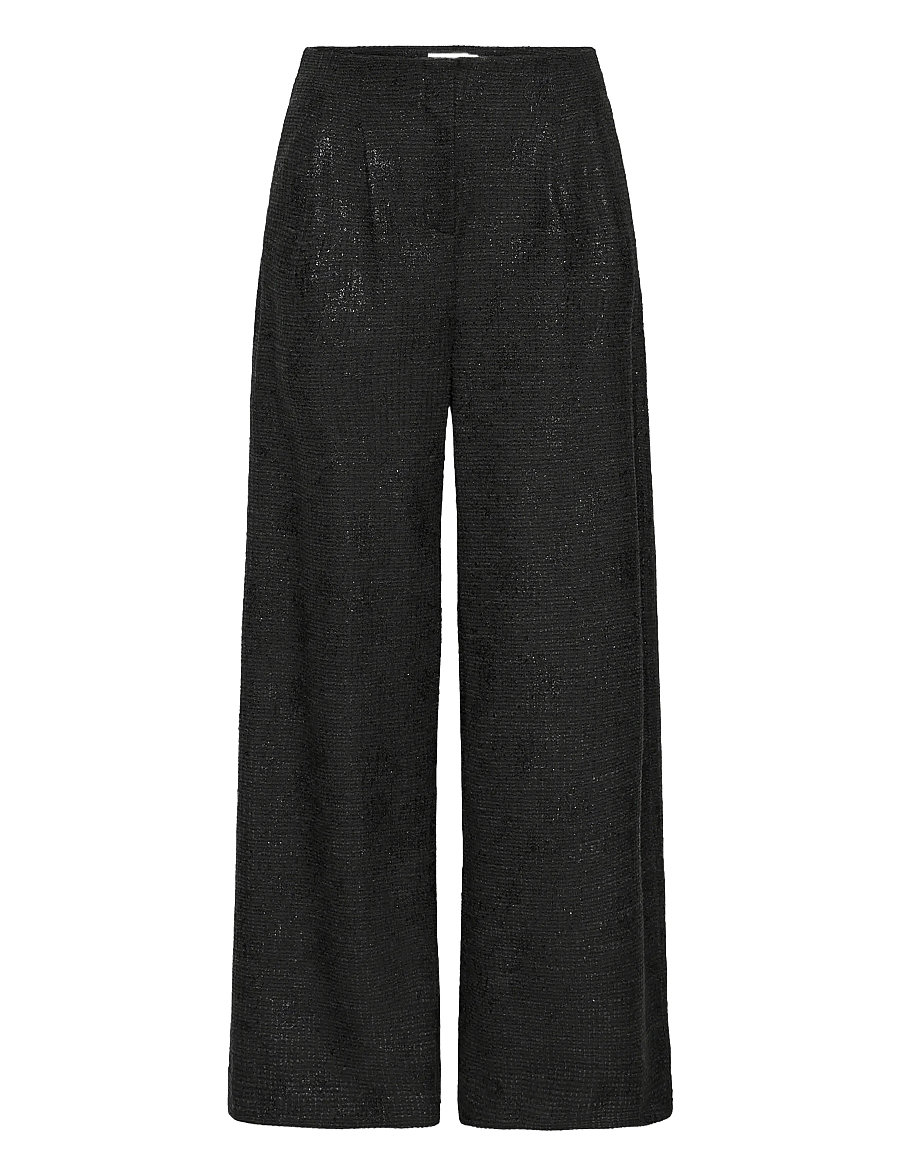 ICHI - IHKATE GLEAM WIDE PA - hosen mit weitem bein - black - 1