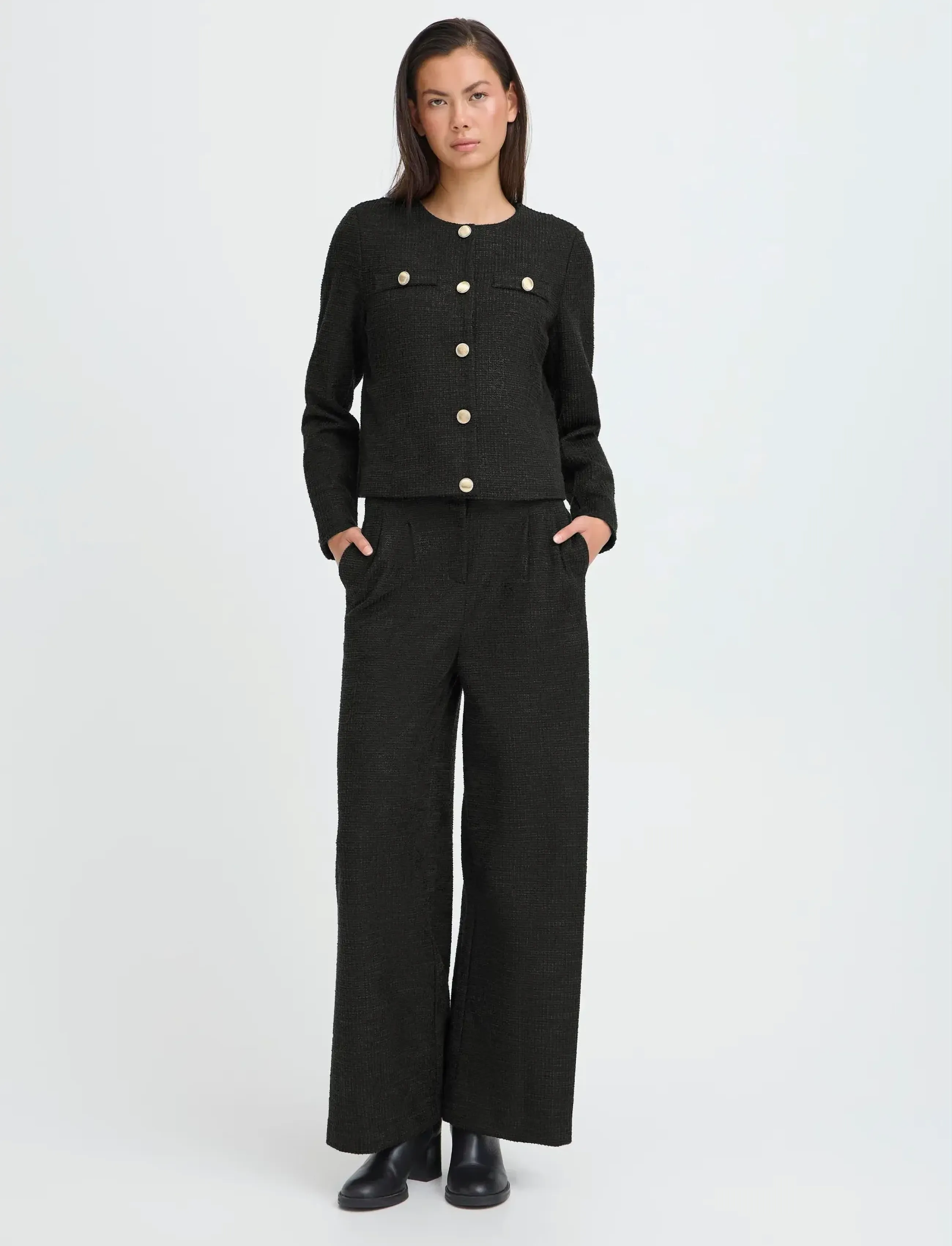 ICHI IHKATE GLEAM WIDE PA - Flash Days - BLACK / black