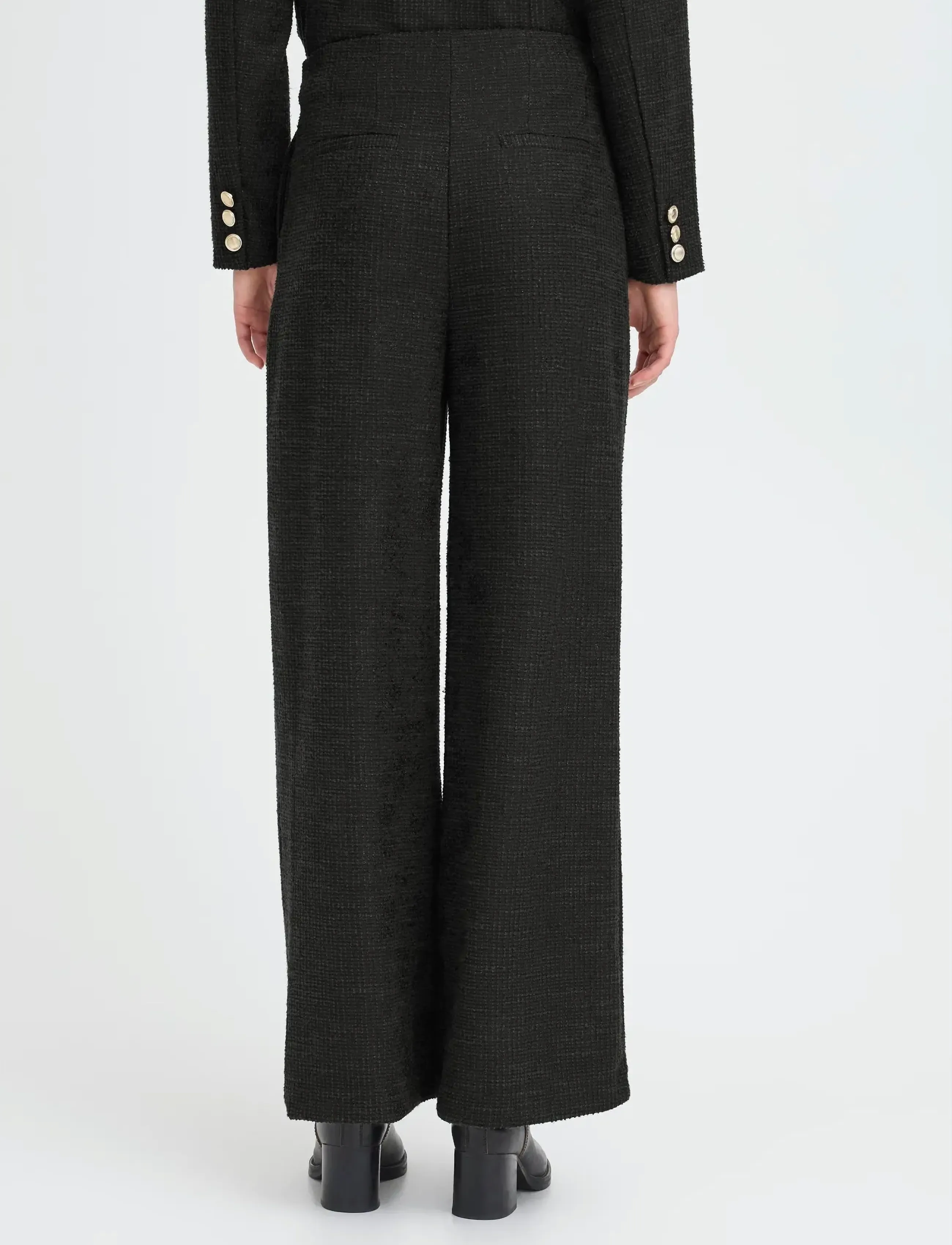 ICHI - IHKATE GLEAM WIDE PA - vida byxor - black - 4