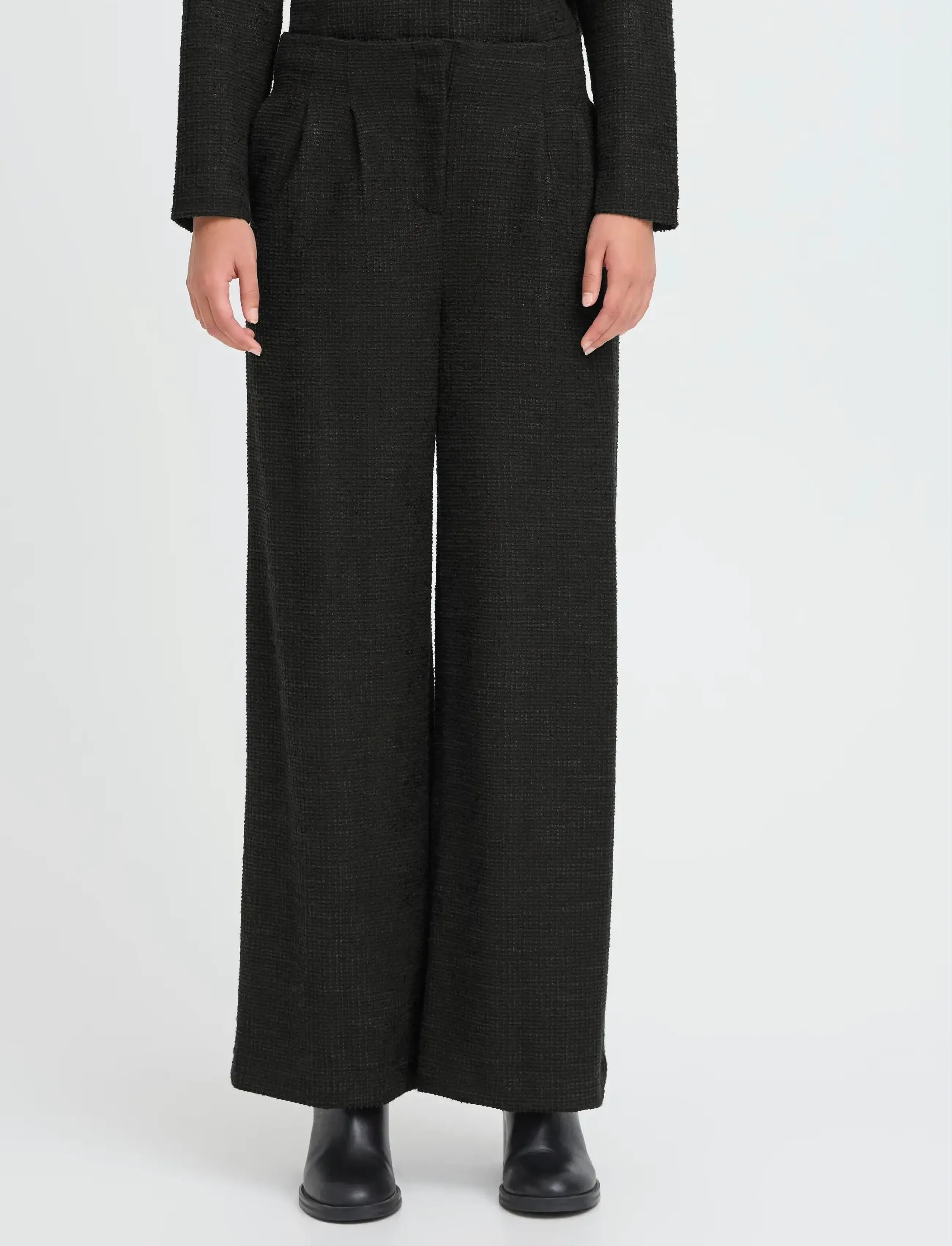 ICHI - IHKATE GLEAM WIDE PA - vida byxor - black - 5
