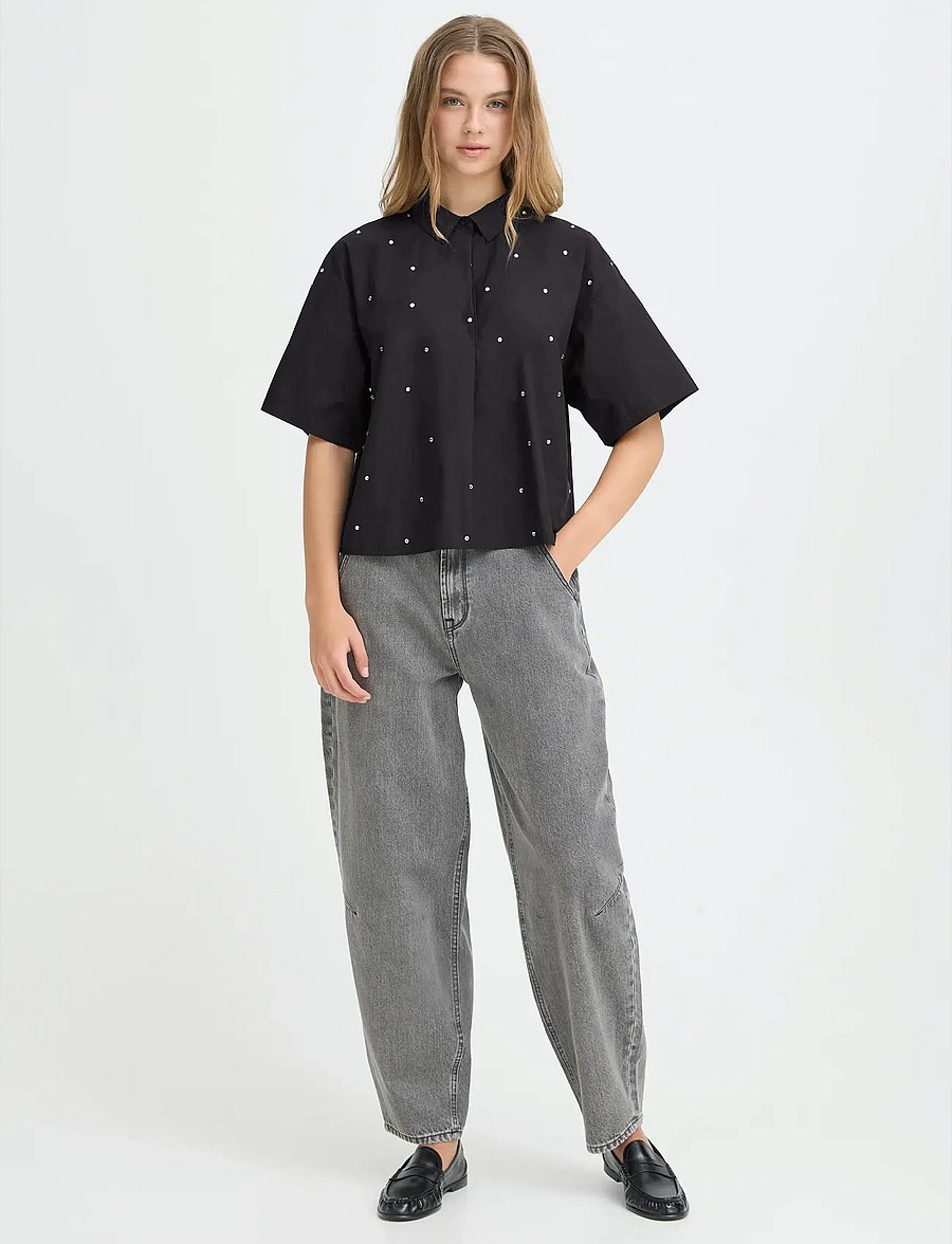 ICHI - IHLISARI SH - short-sleeved shirts - black - 4