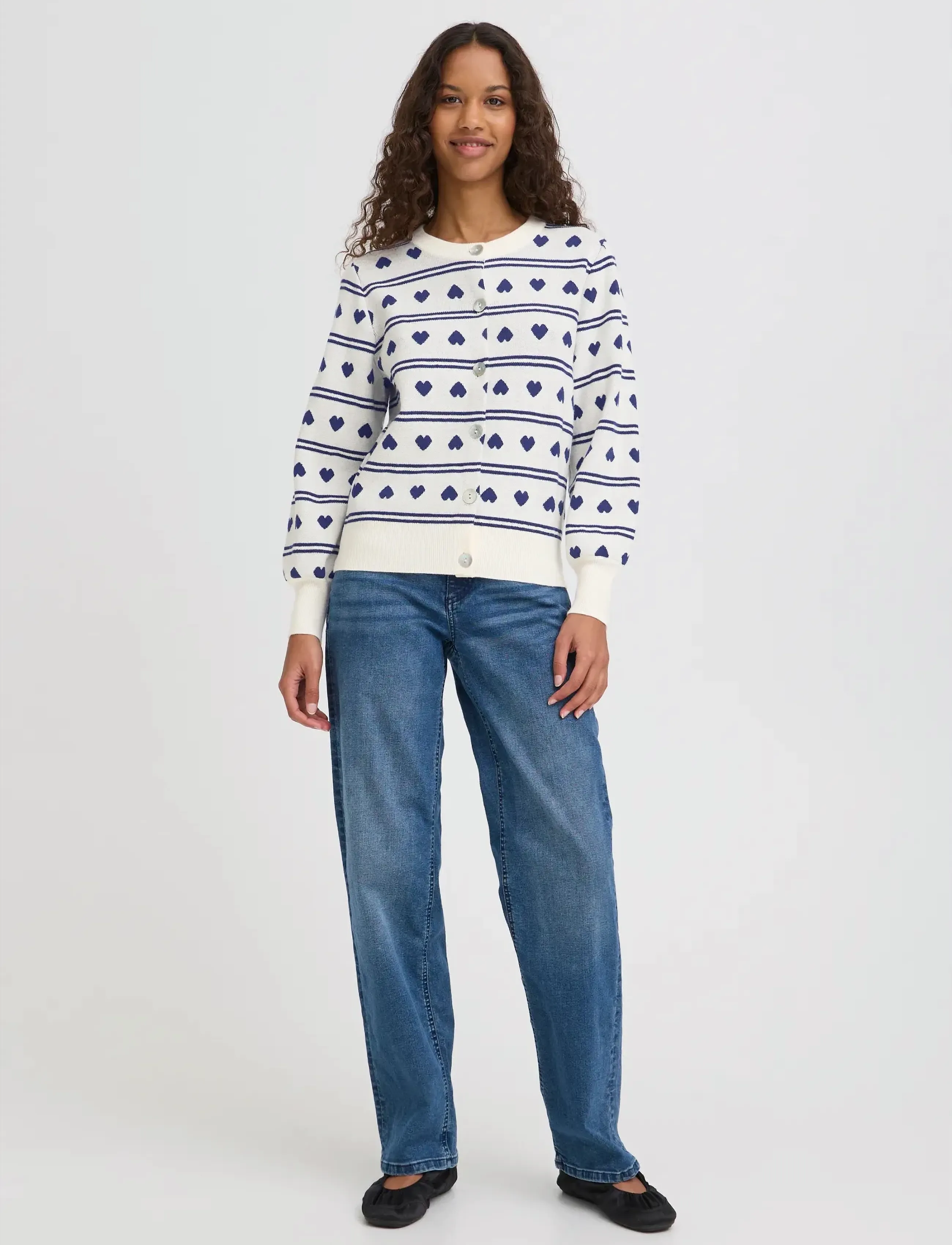 ICHI Ihbrielle Ca5, XL, Blue, Strik > Cardigans, Dame