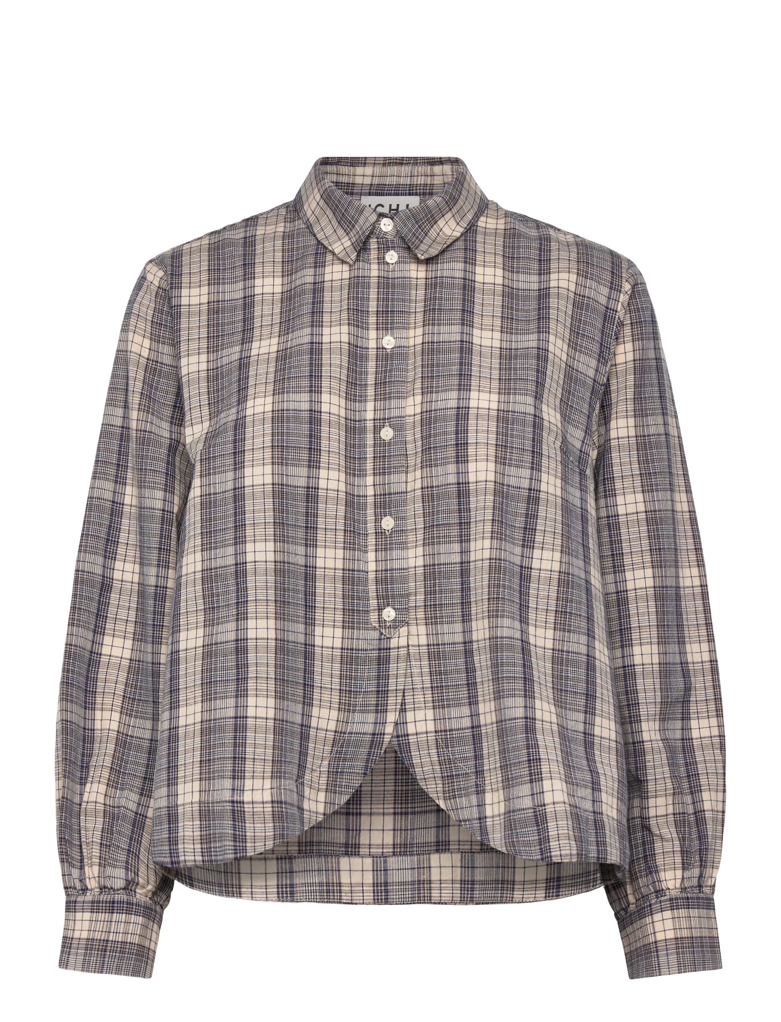 ICHI IHCIRA SH - Transitional Layering - BLUEPRINT CHECK / navy
