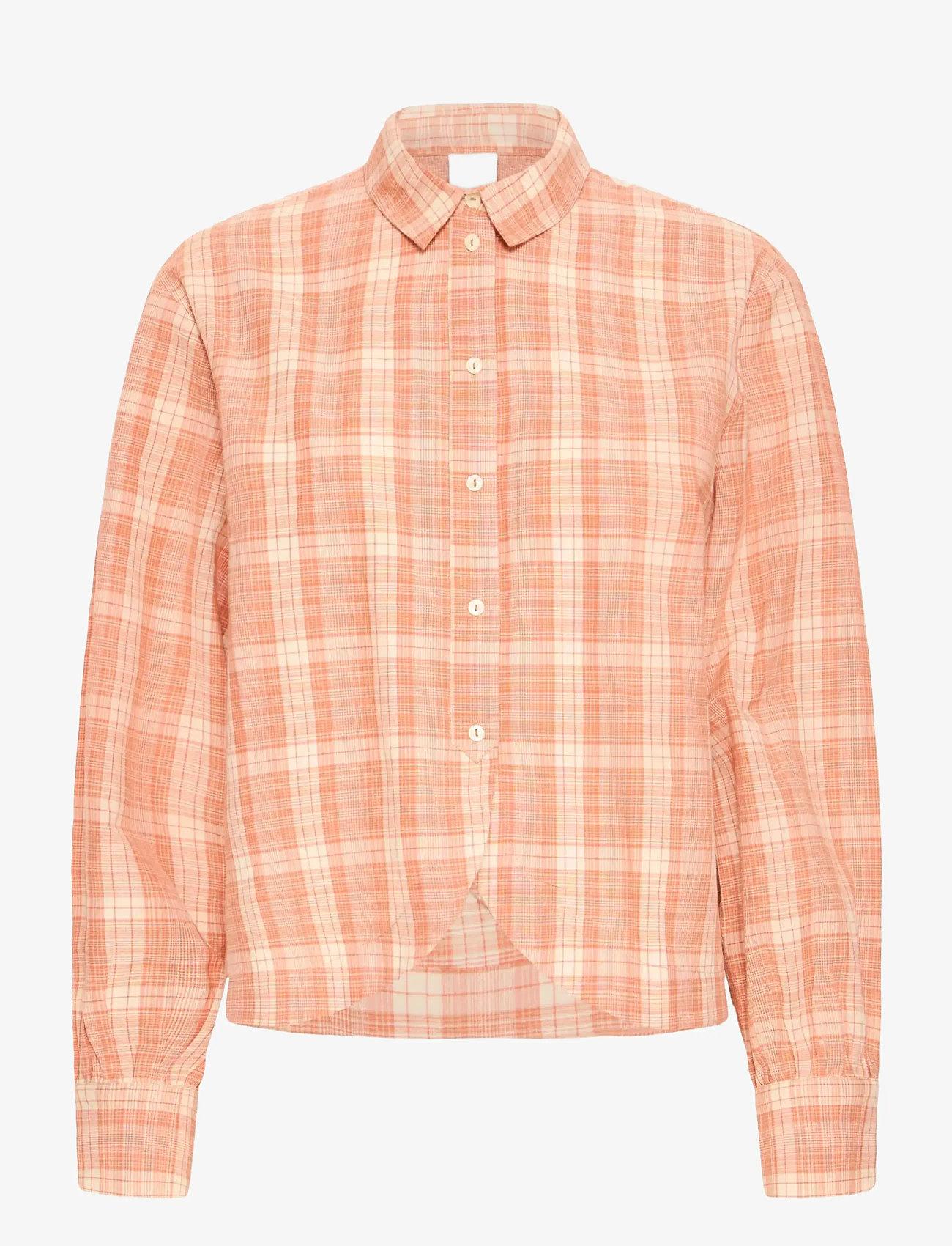 ICHI - IHCIRA SH - pikkade varrukatega särgid - burnt ochre check - 1