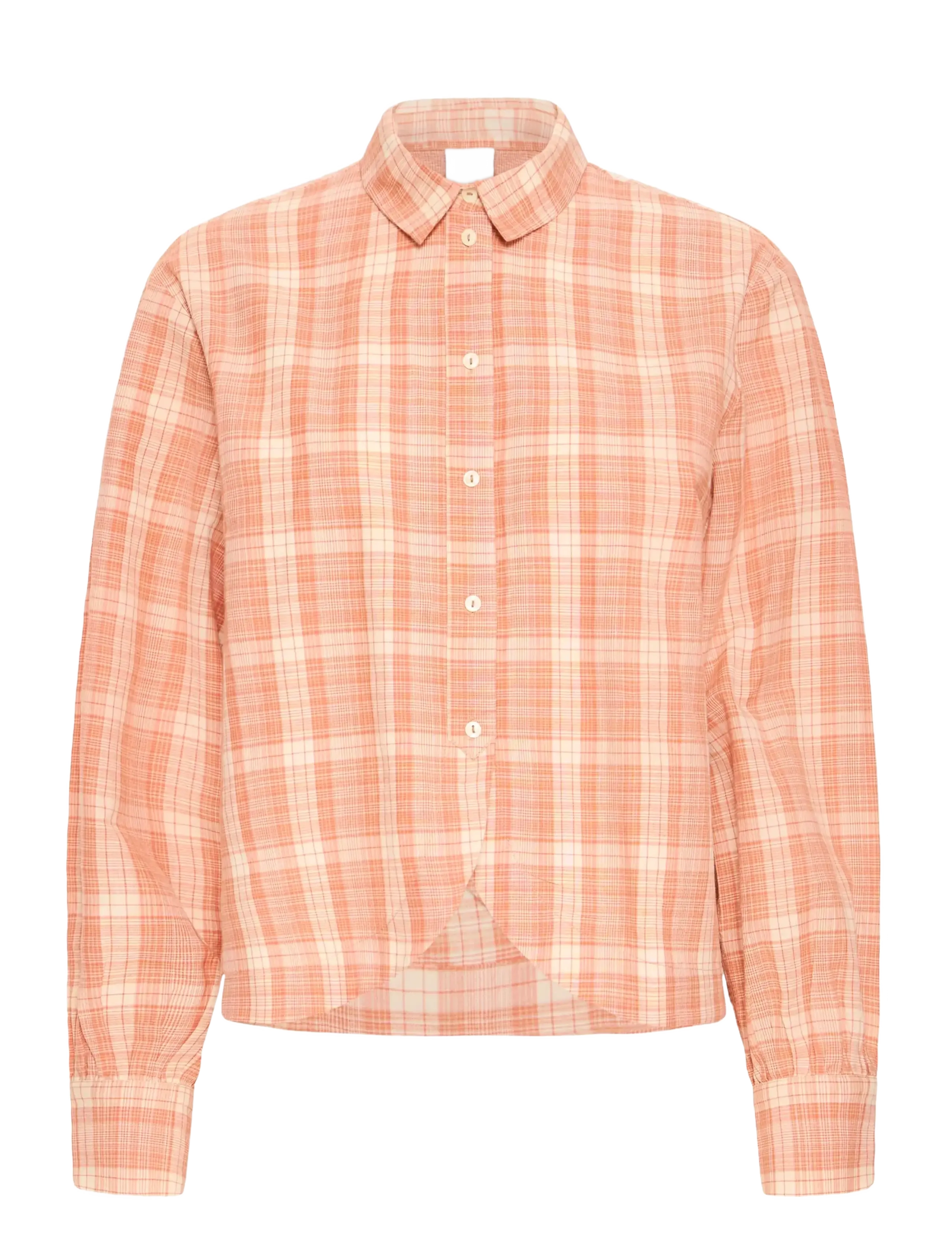 ICHI IHCIRA SH - Tøj - BURNT OCHRE CHECK / orange