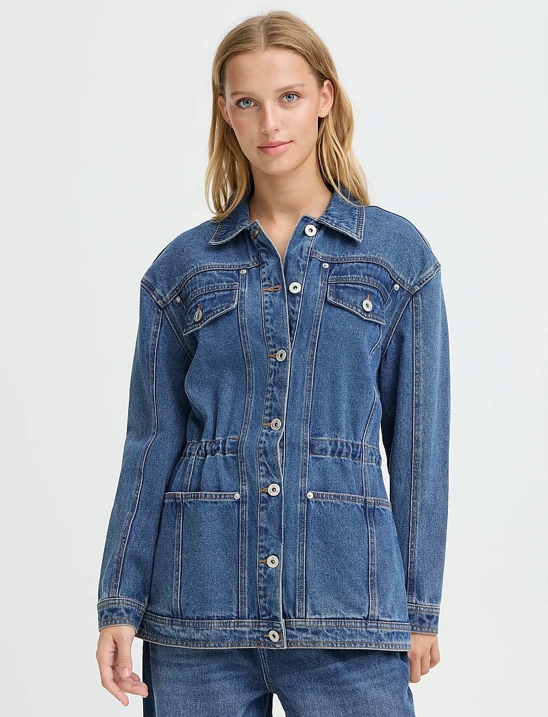 ICHI - IHMIANNA JA - forårsjakker - washed med. blue - 4