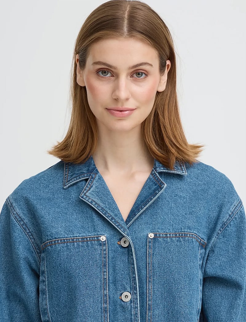 ICHI - IHMIANNA DR - hemdkleider - washed med. blue - 5