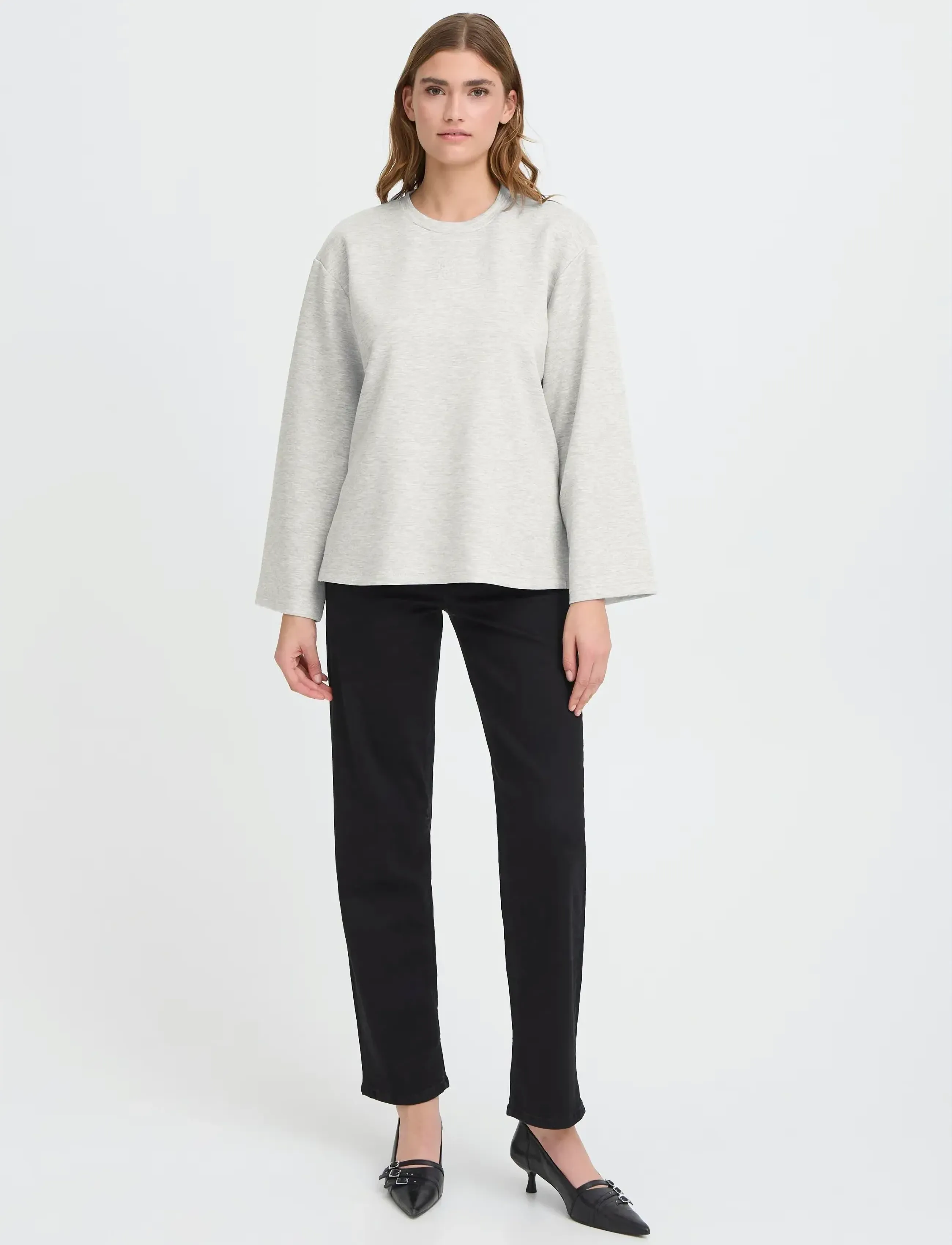 ICHI IHCOZY LS - Langermede topper - LIGHT GREY MELANGE / grey