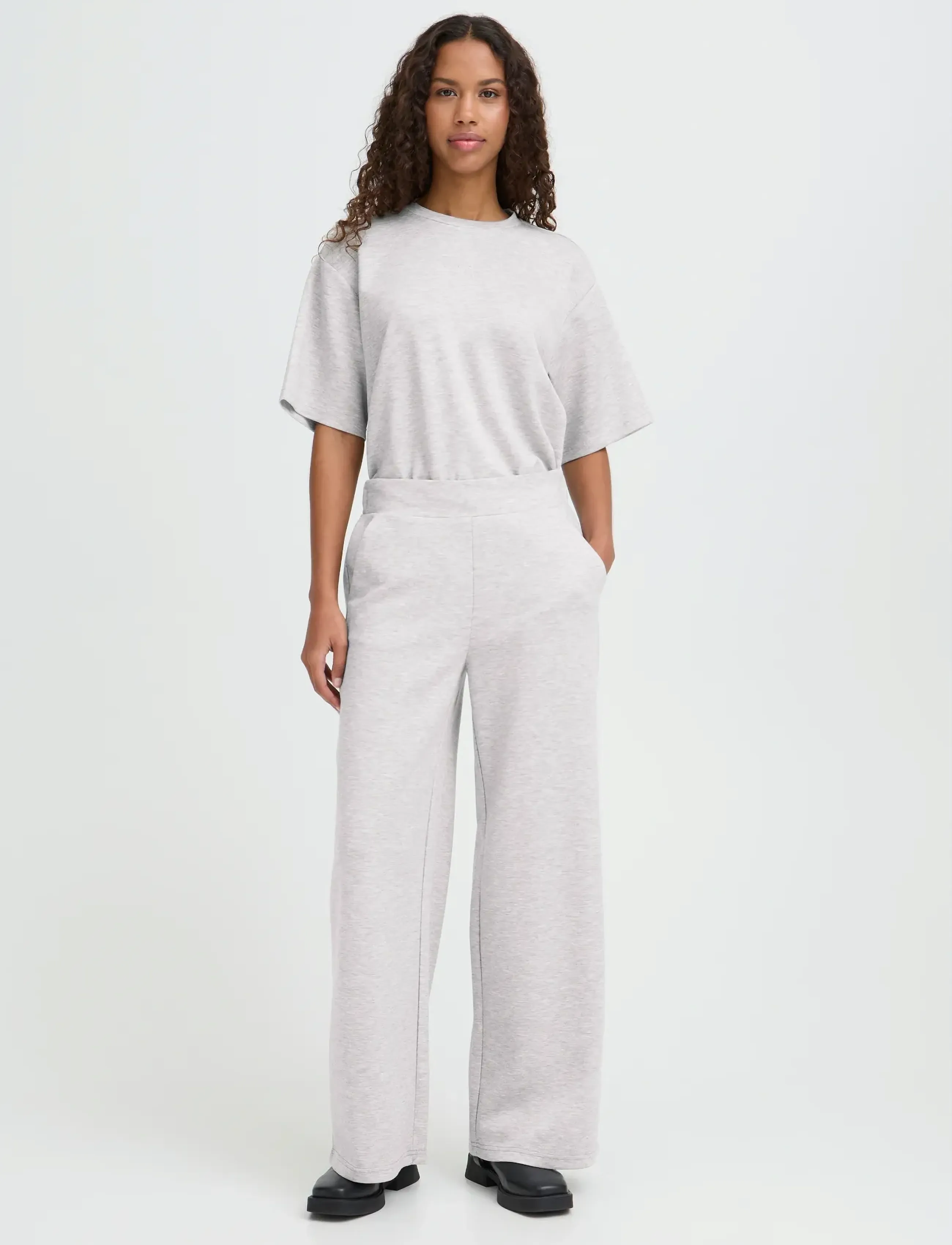 ICHI Ihcozy Pa, XL, Grey, Bukser > Brede Ben, Dame