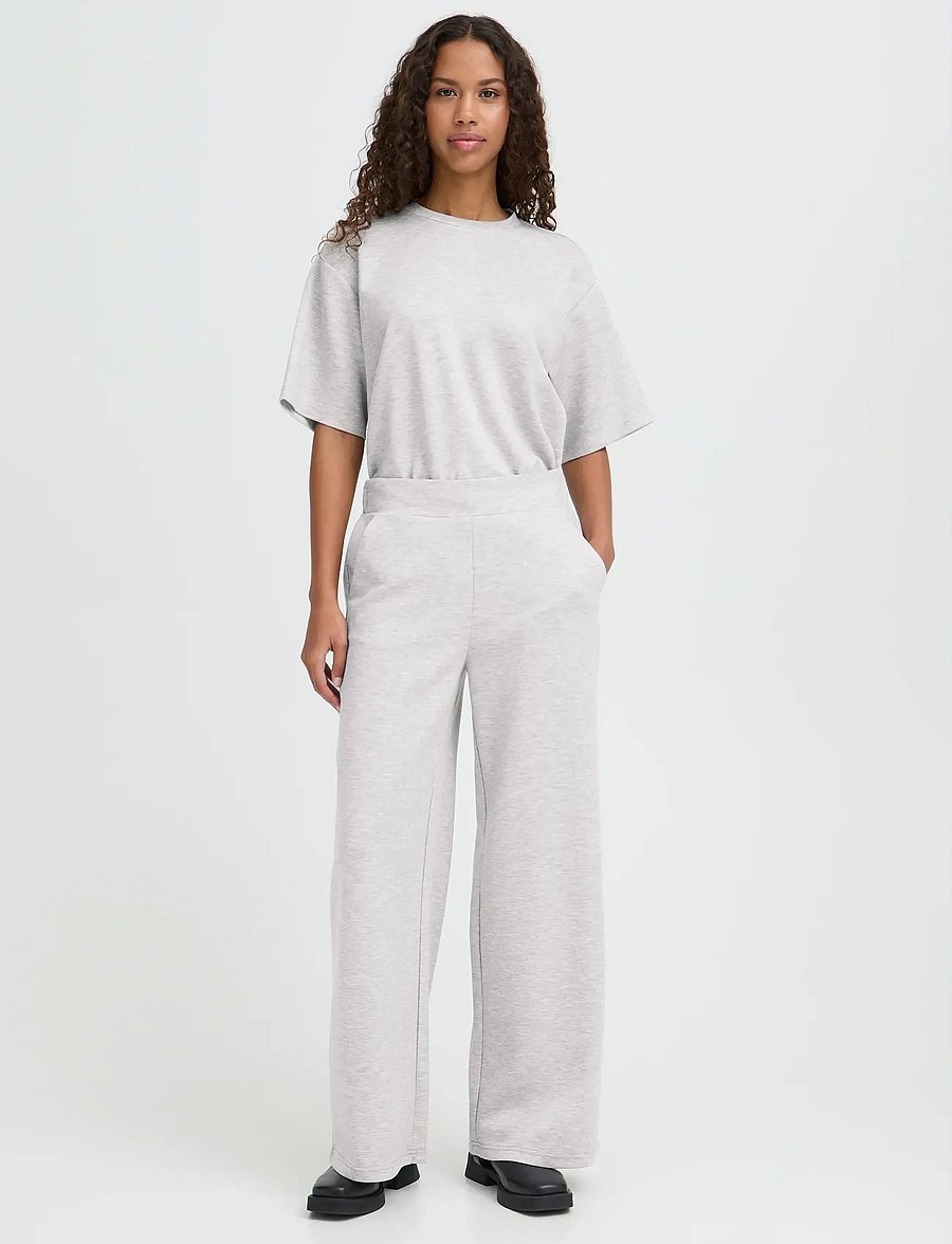 ICHI - IHCOZY PA - hosen mit weitem bein - light grey melange - 0
