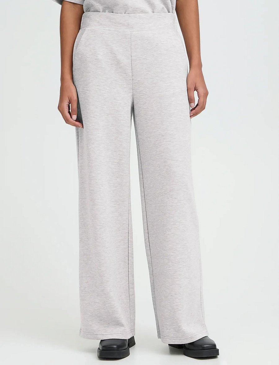 ICHI - IHCOZY PA - hosen mit weitem bein - light grey melange - 4