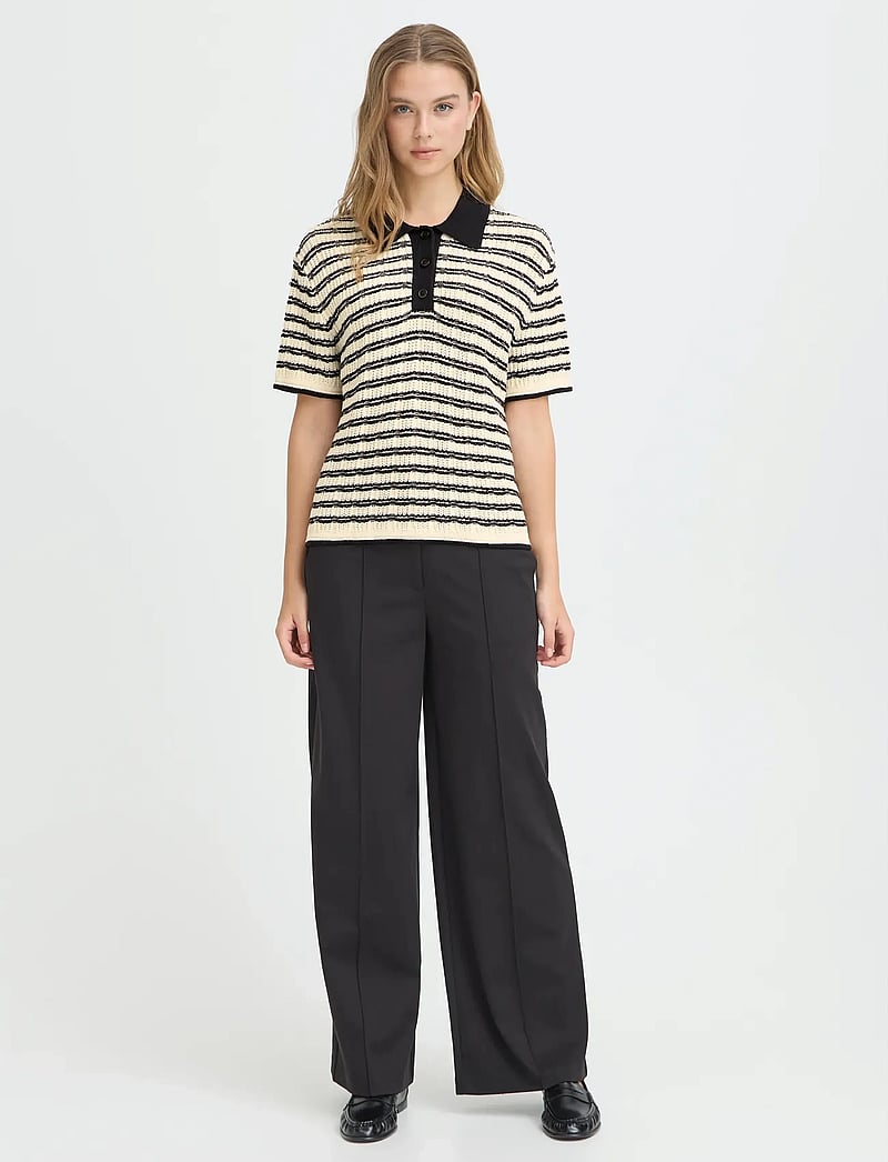 ICHI - IHCHANY MS2 - poloshirts - birch w black stripe - 0