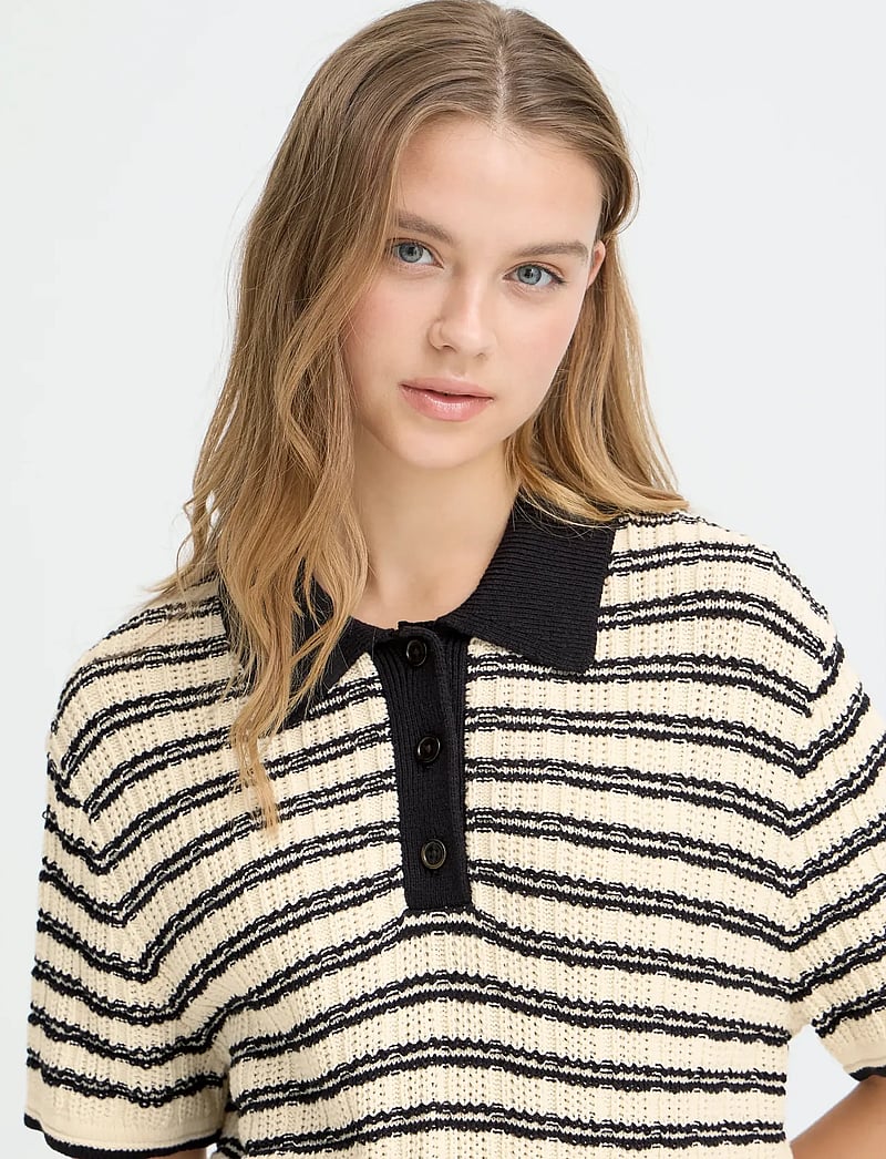 ICHI - IHCHANY MS2 - poloshirts - birch w black stripe - 5