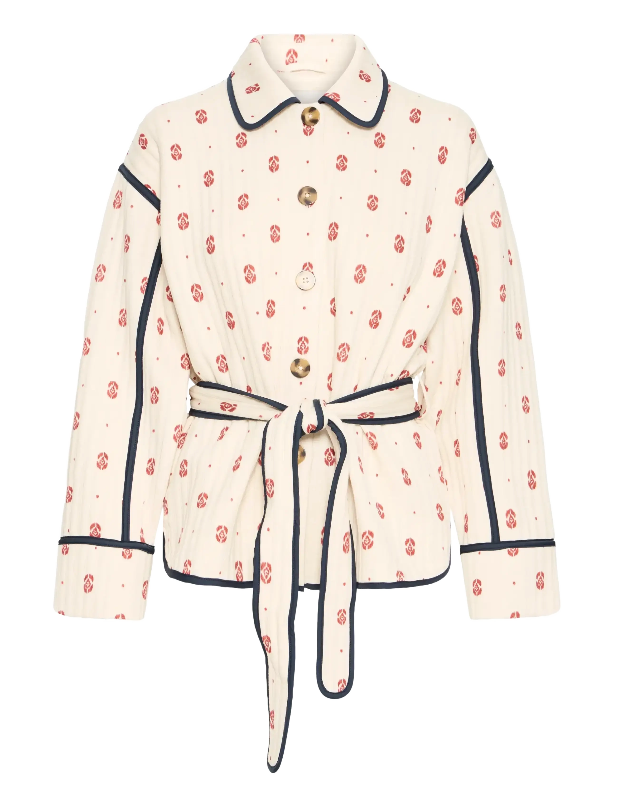 ICHI IHKATE QUILTED JA4 - Overshirts - ALMOND MILK GRAPHIC DOT / cream