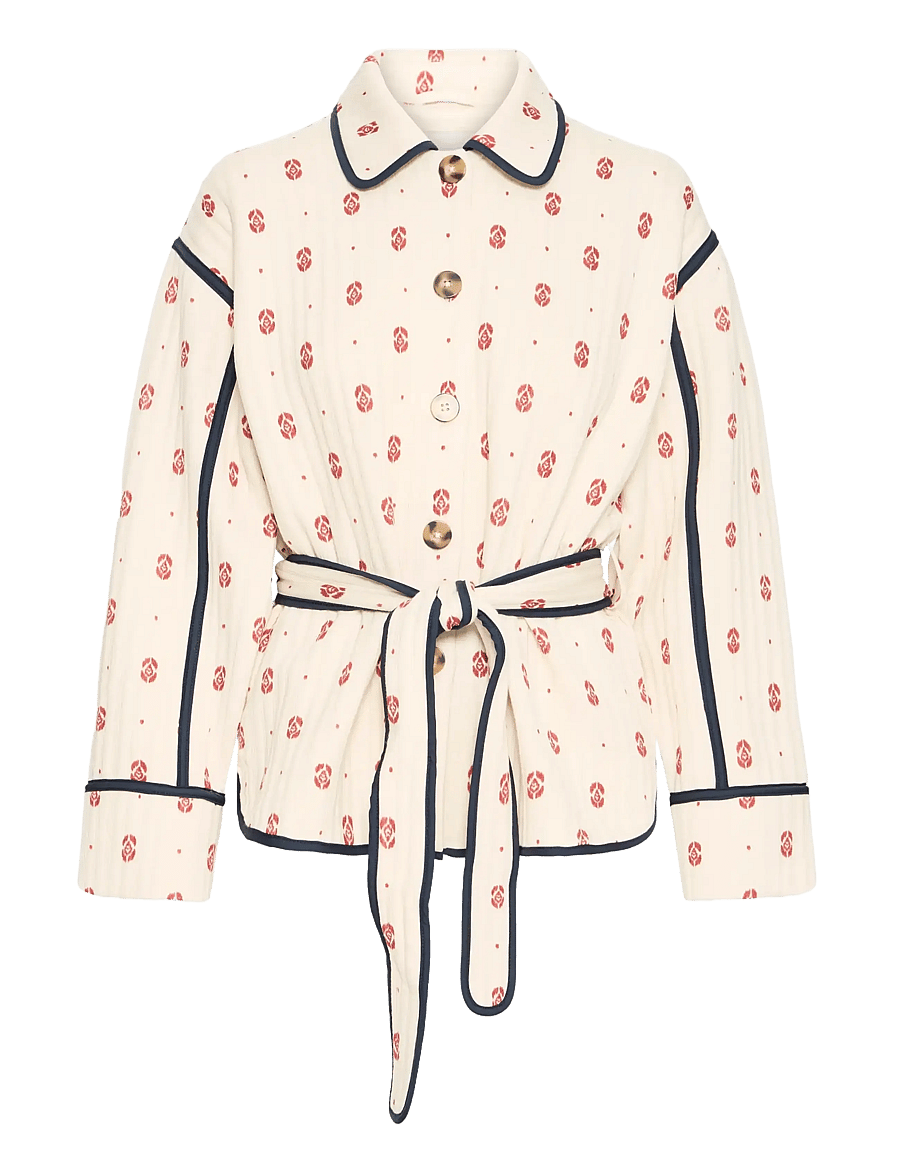 ICHI - IHKATE QUILTED JA4 - overshirts - almond milk graphic dot - 1