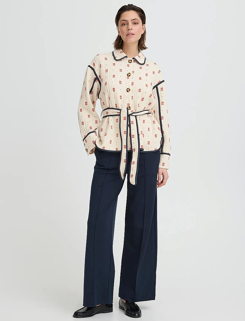 ICHI - IHKATE QUILTED JA4 - quiltade jackor - almond milk graphic dot - 0